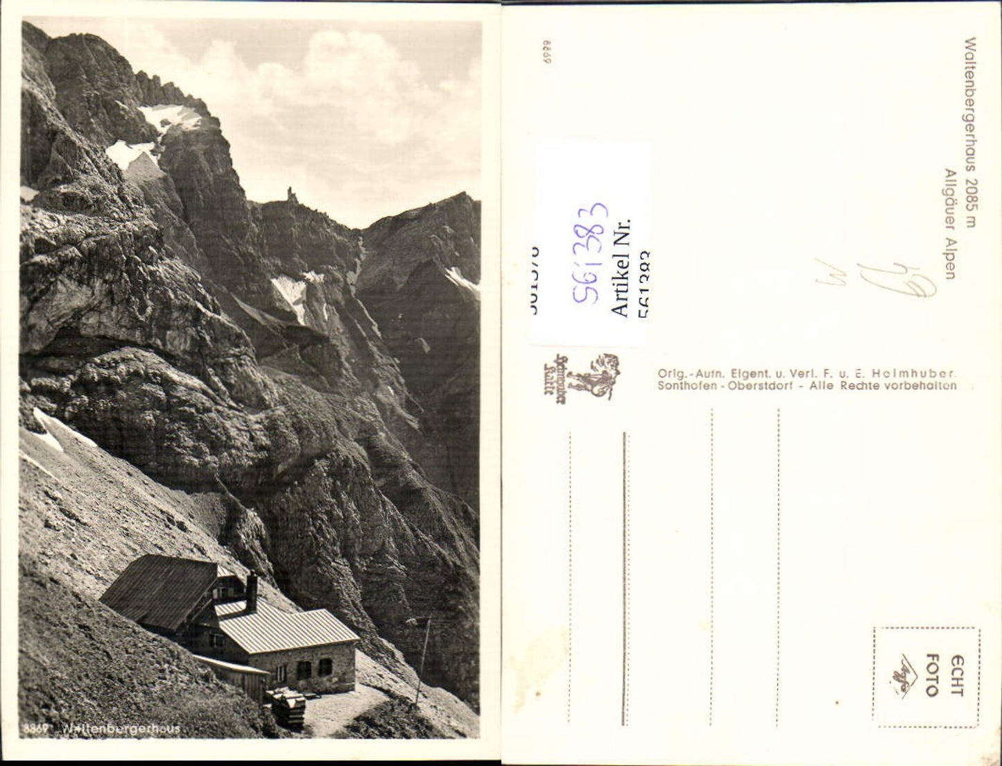 561383,Foto Ak Oberstdorf Waltenbergerhaus Allgäuer Alpen