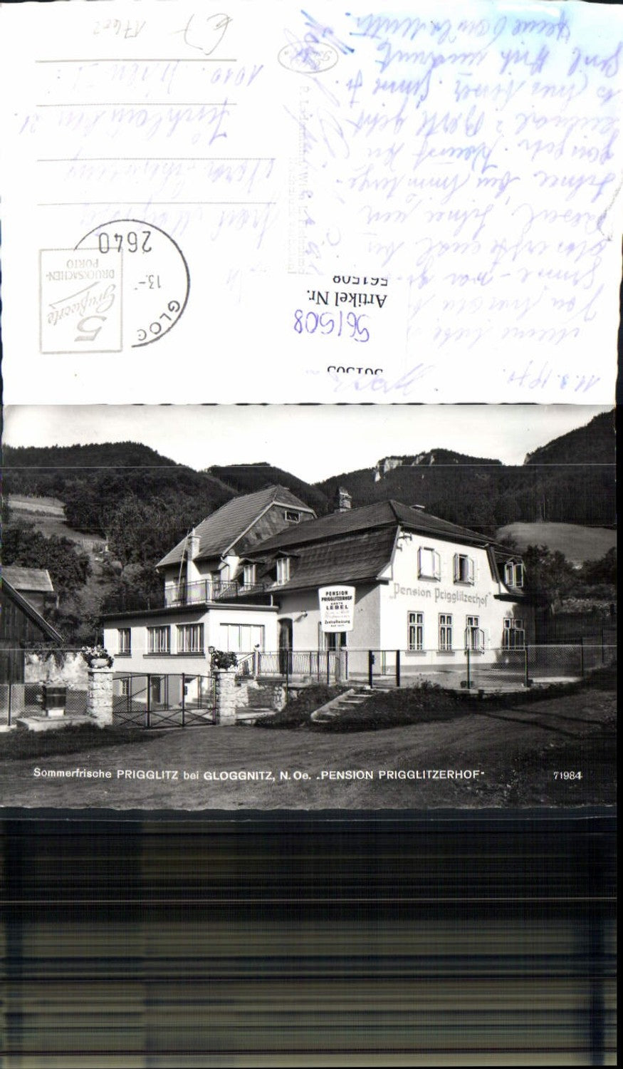 561508,Foto Ak Prigglitz b. Gloggnitz Pension Prigglitzerhof