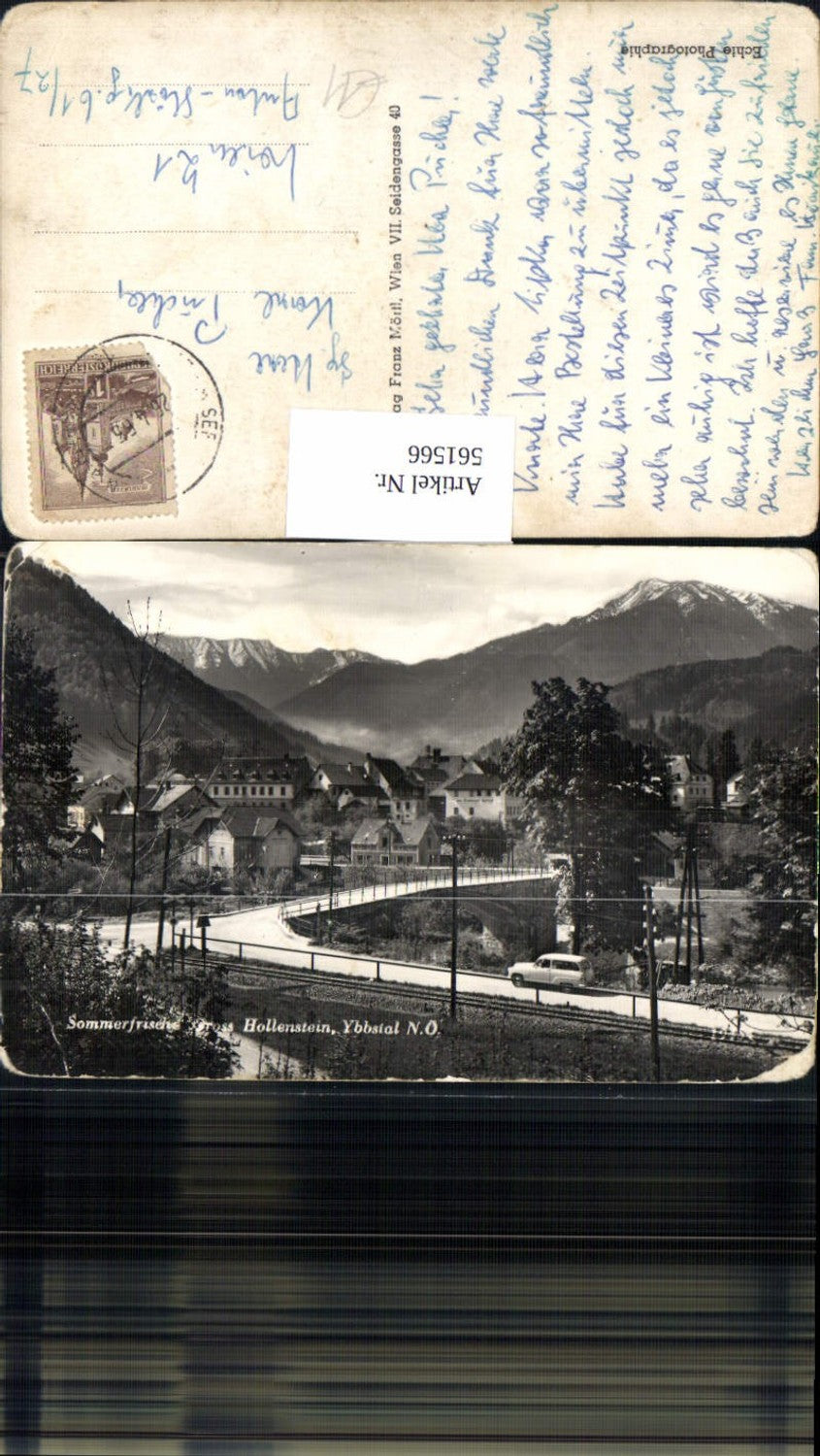 561566,Foto Ak Hollenstein an der Ybbs Ybbstal Automobil Brücke