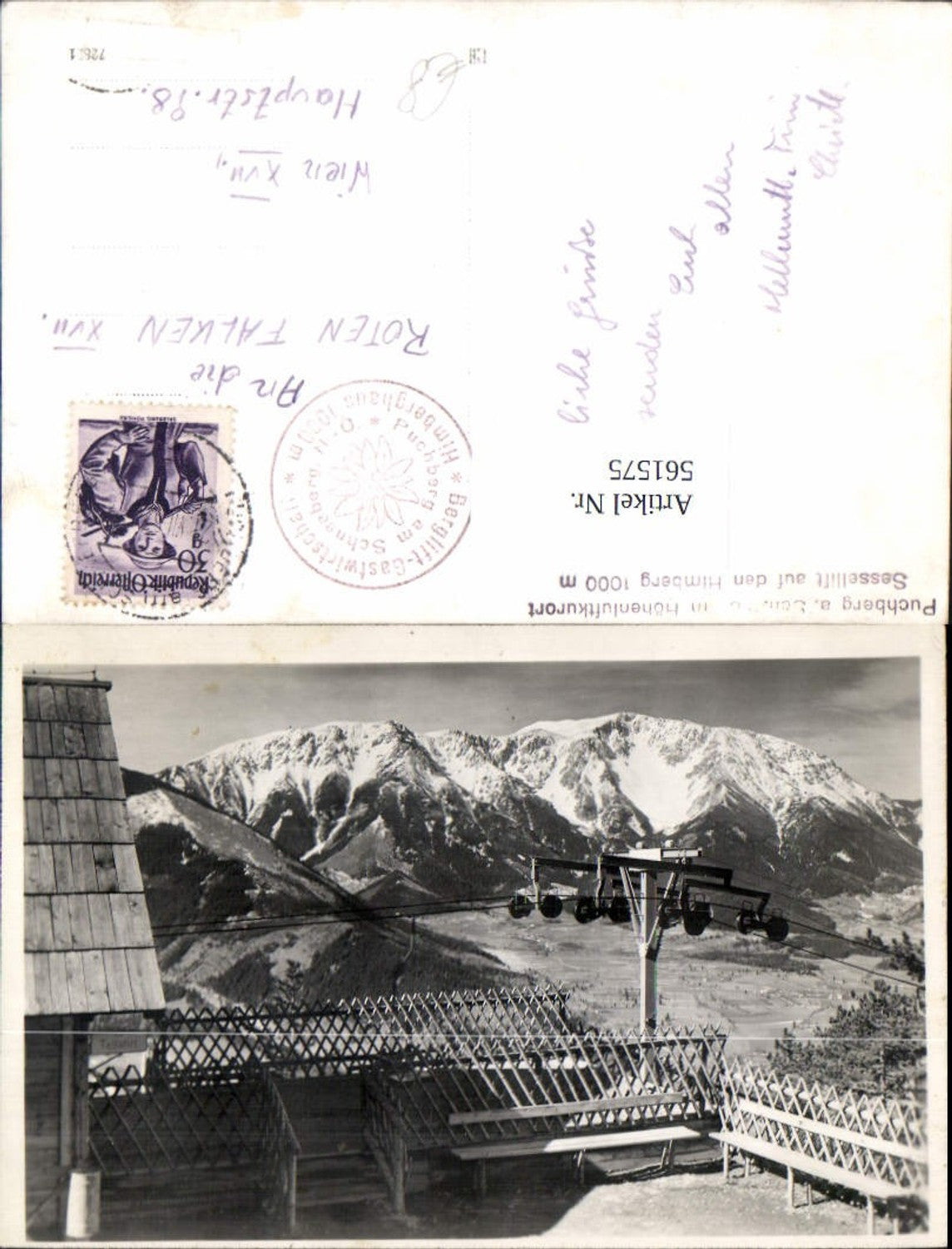 561575,Foto Ak Puchberg a. Schneeberg Sessellift Himberg