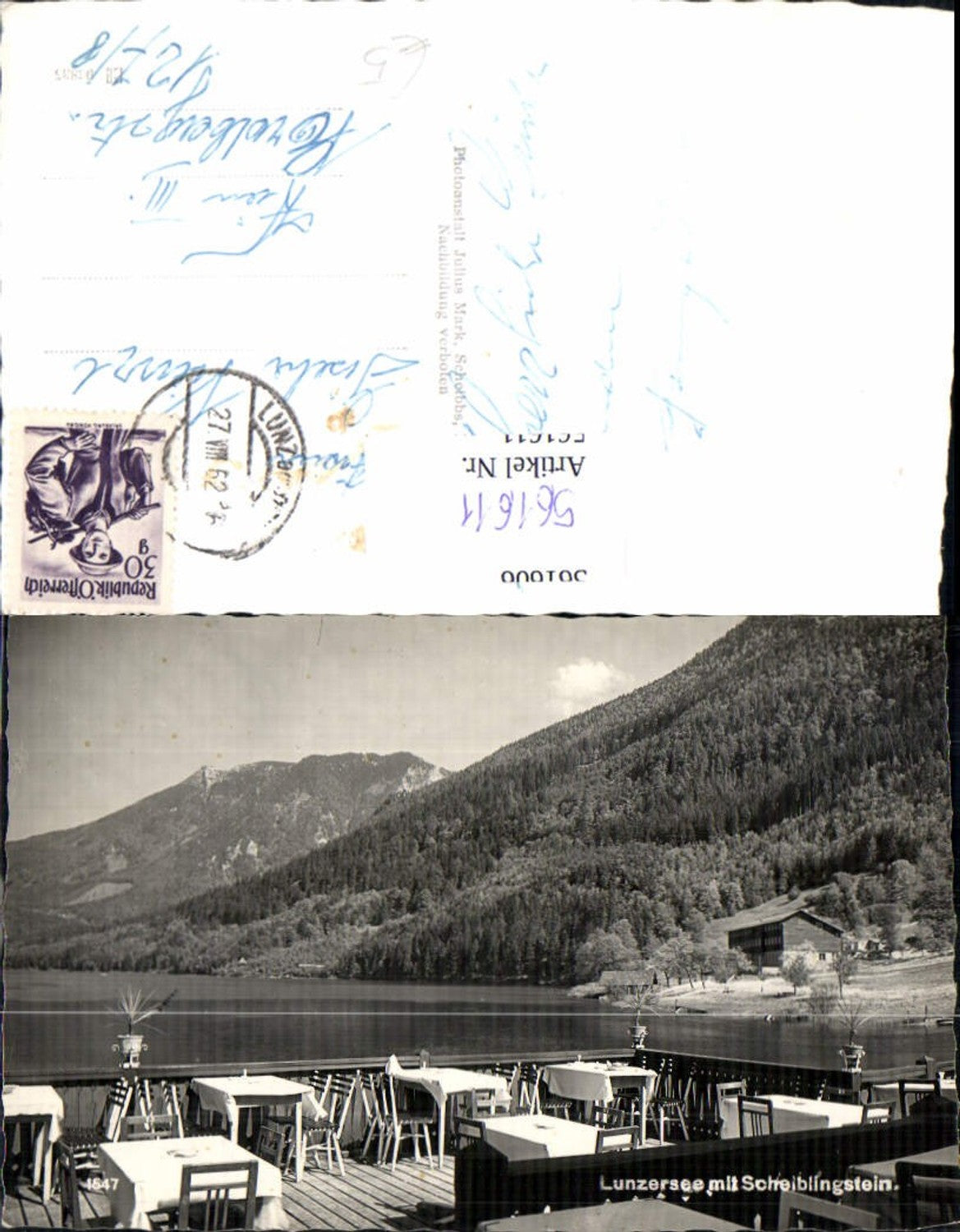 561611,Foto Ak Lunz a. See Lunzersee m. Scheiblingstein Terrasse