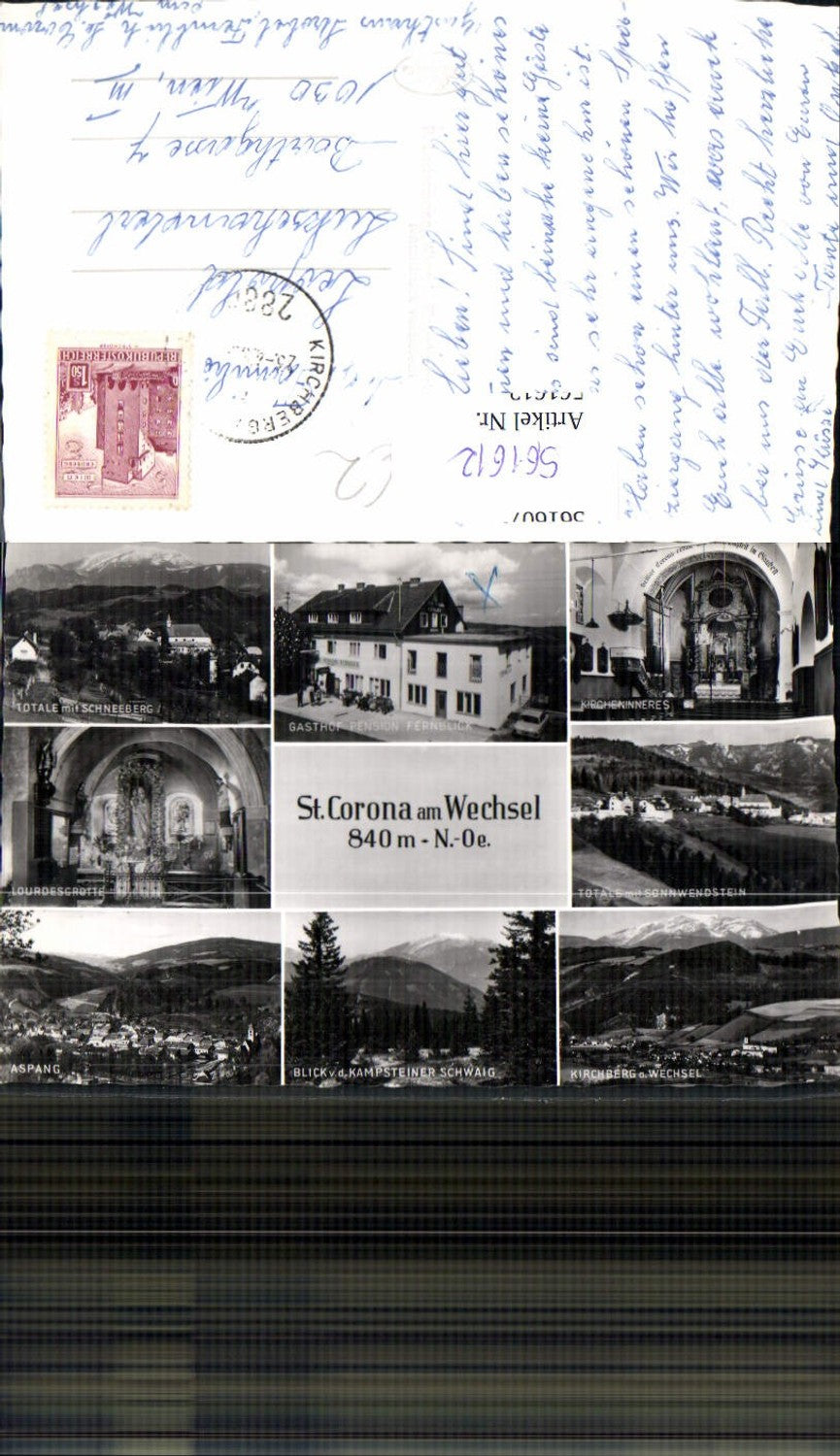 561612,Mehrbild Ak St Corona a. Wechsel Totale Lourdesgrotte Kircheninneres