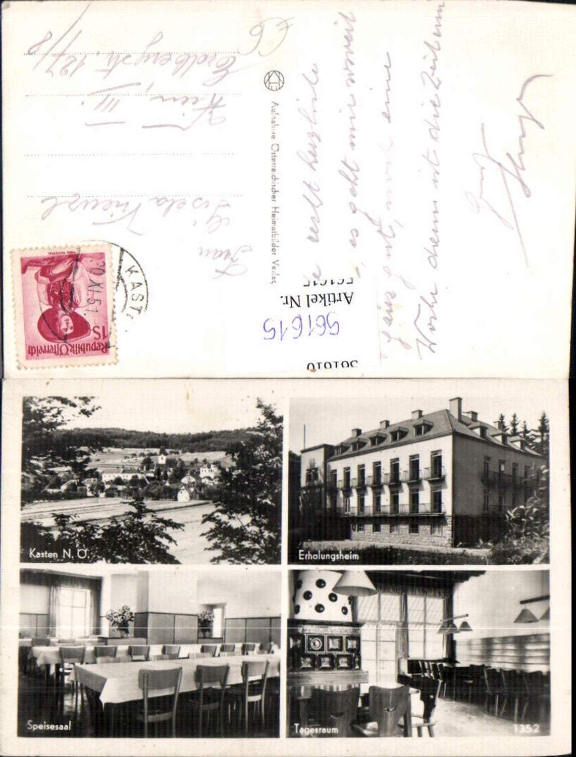 561615,Mehrbild Ak Kasten bei Böheimkirchen Erholungsheim Speisesaal Tagesraum