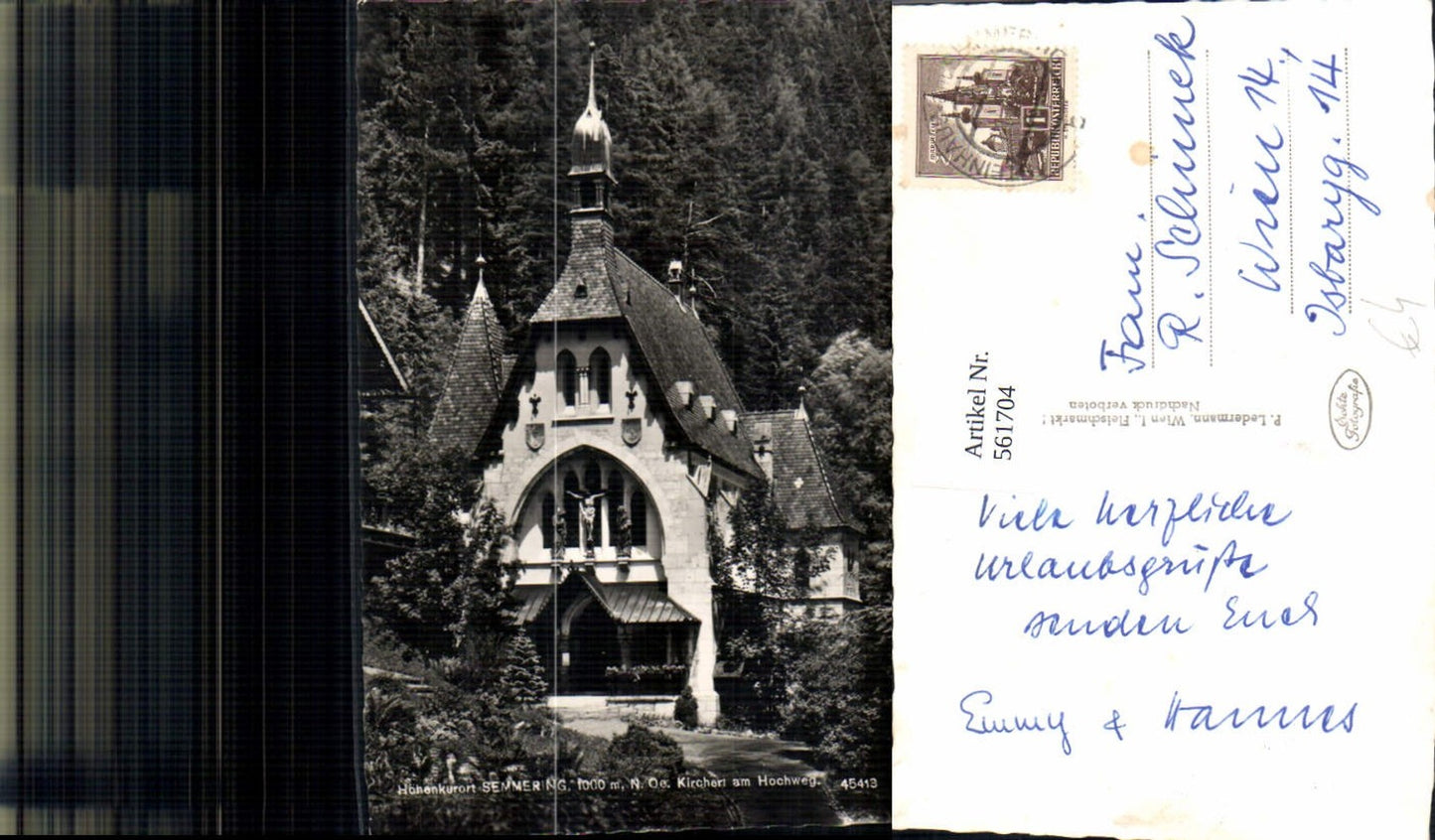561704,Foto Ak Semmering Kircherl am Hochweg