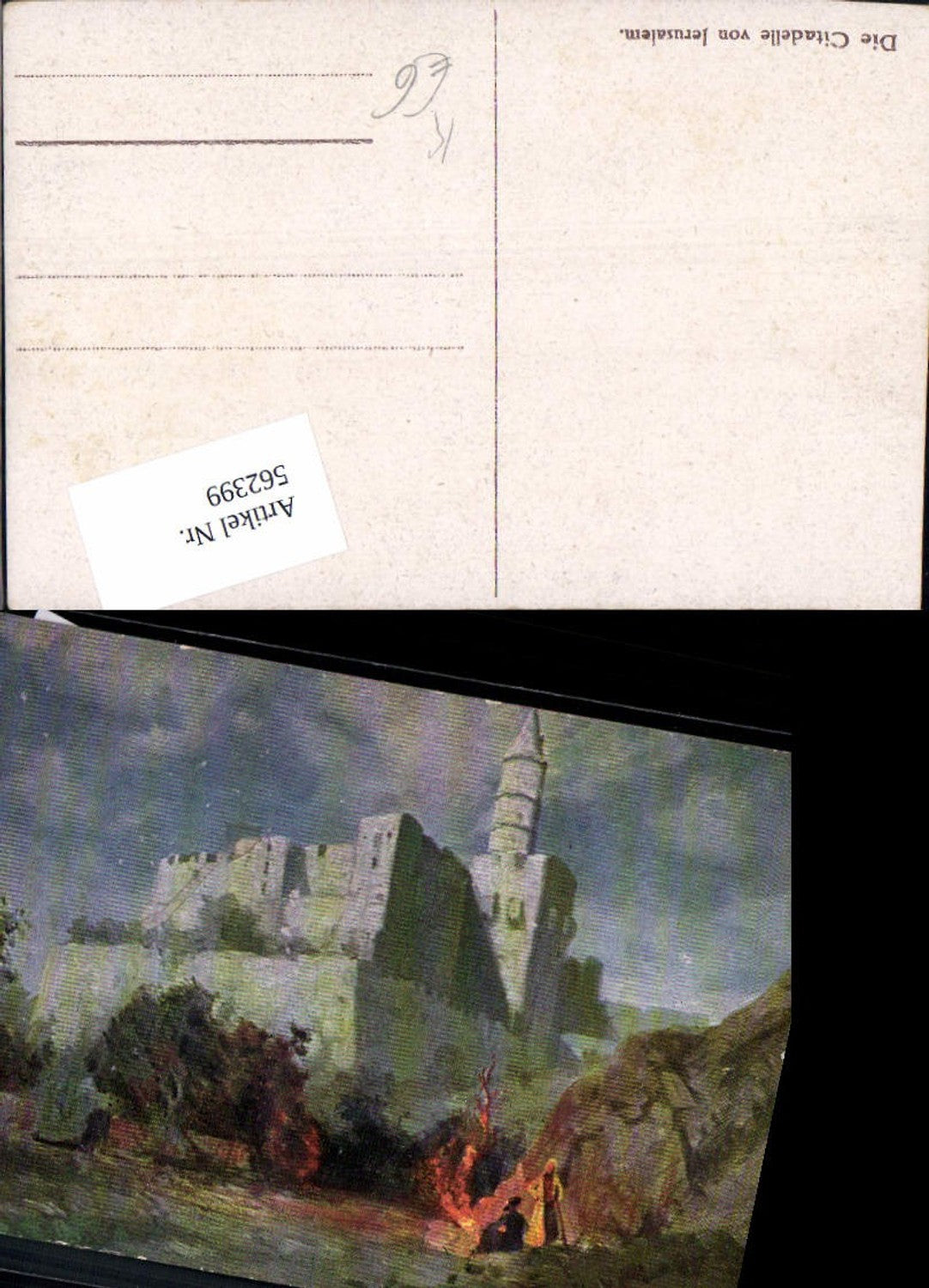 562399,Africa Künstler AK Israel Jerusalem Citadelle Lagerfeuer Feuer