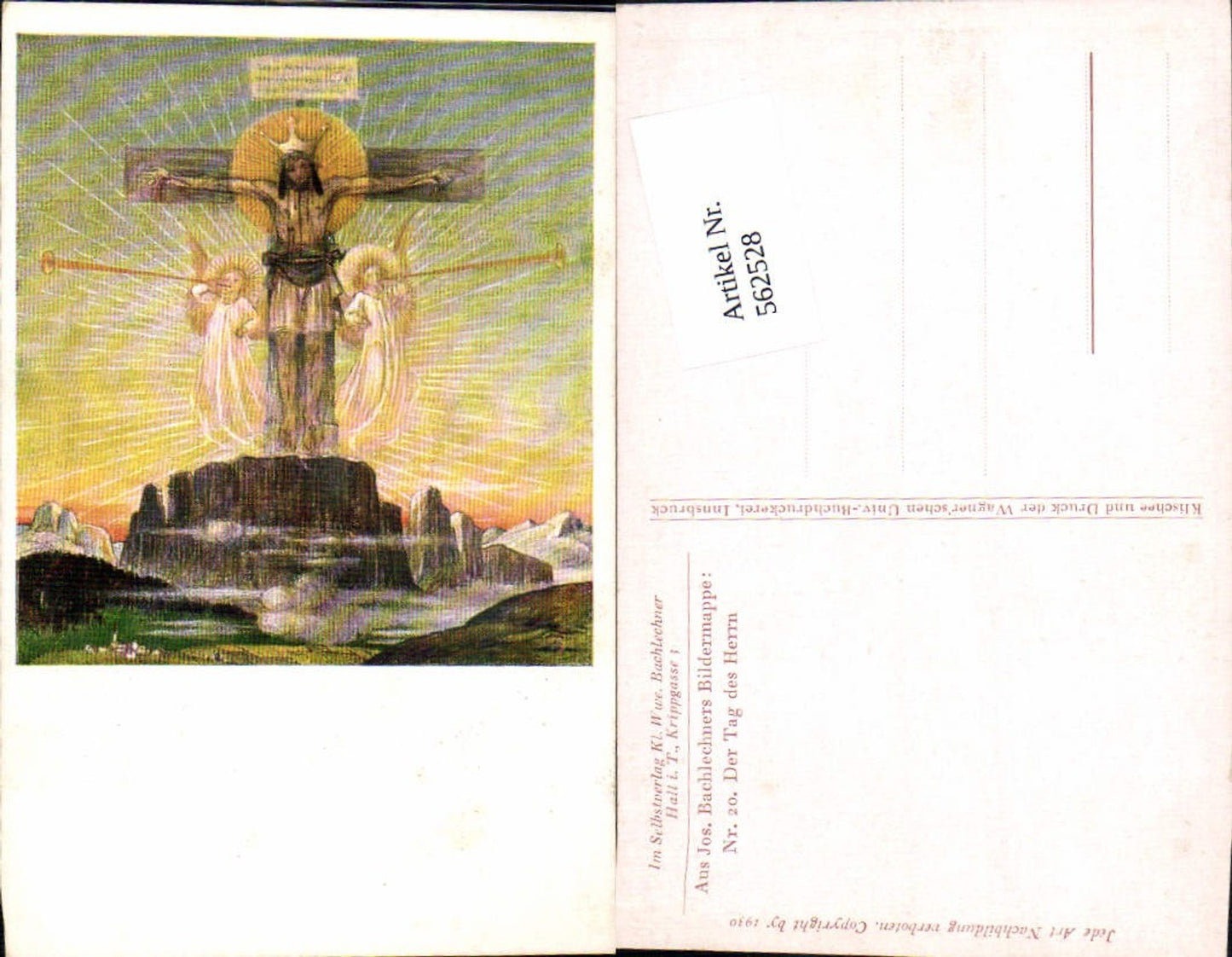562528,Künstler AK Josef Bachlehner Hall Tirol 20 Der Tag des Herrn Kreuz Jesus