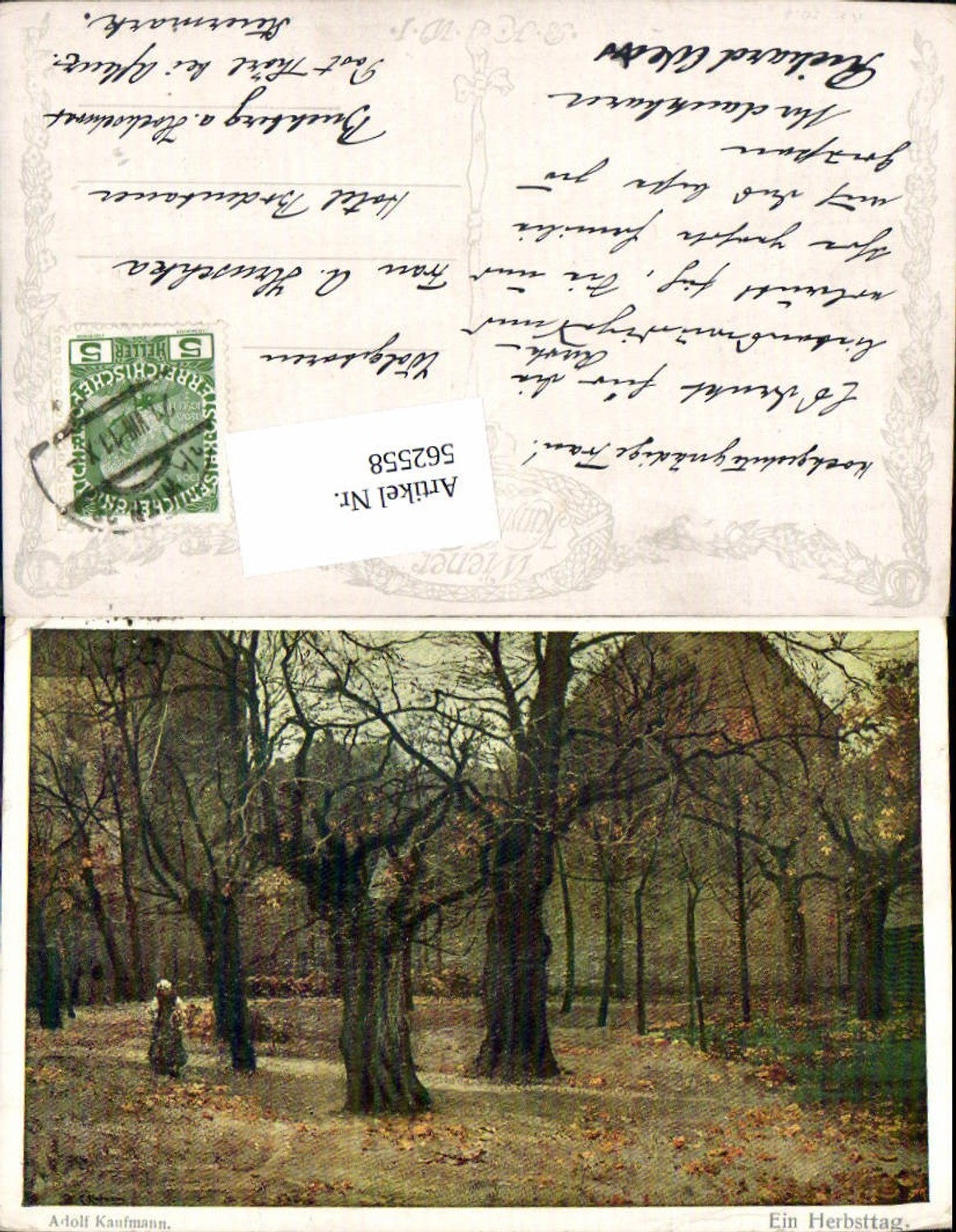 562558,Künstler AK Adolf Kaufmann Ein Herbsttag Bäume Baum pub B.K.W.I. 1024