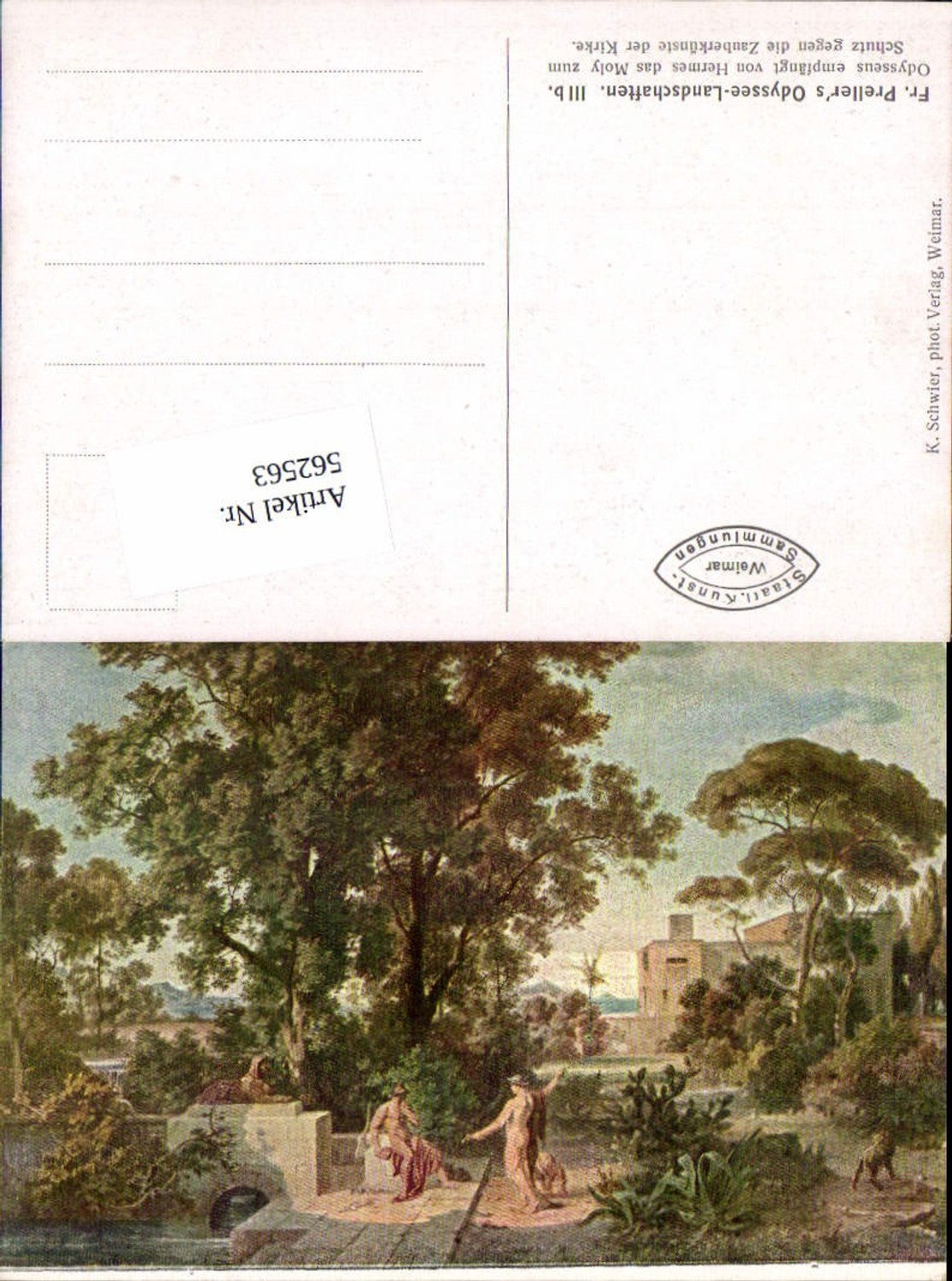 562563,Künstler AK Friedrich Preller Odyssee Landschaften III b Odysseus Hermes Moly