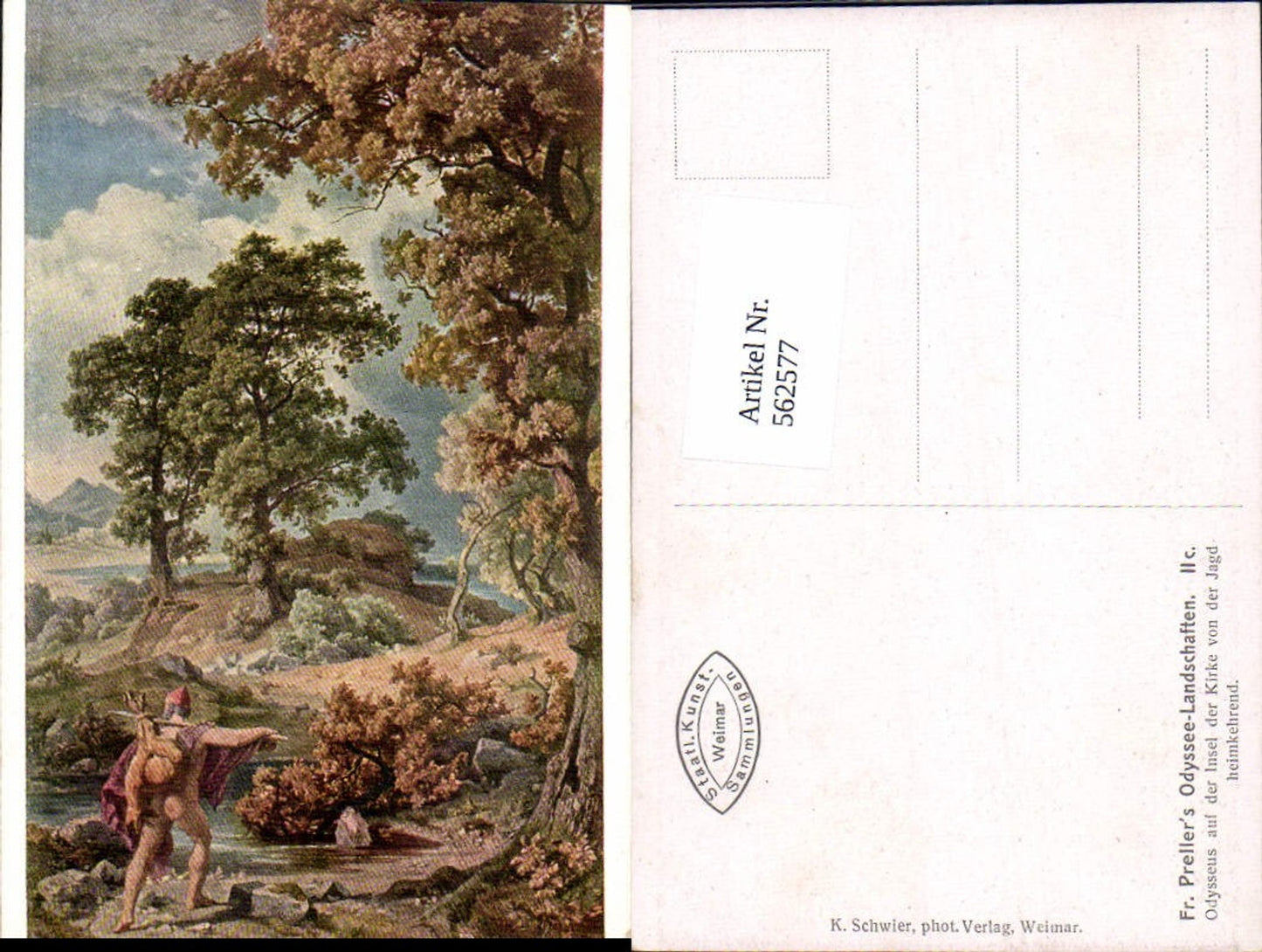 562577,Künstler AK Friedrich Preller Odyssee Landschaften II c. Odysseus Kirke