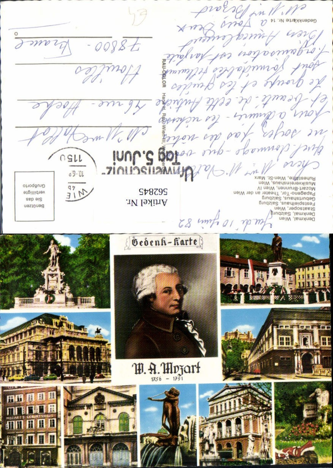 562845,Mehrbild Ak Wolfgang Amadeus Mozart Gedenkkarte Komponist Musik