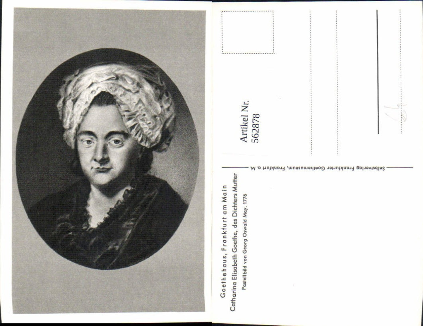 562878,Catharina Elisabeth Goethe Mutter d. Dichters Kunst Wissenschaft