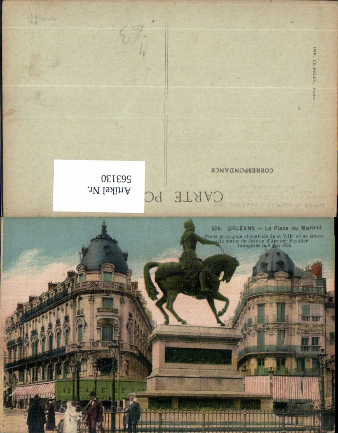 563130,Orleans La Place du Martroi Reiterdenkmal Statue Monument