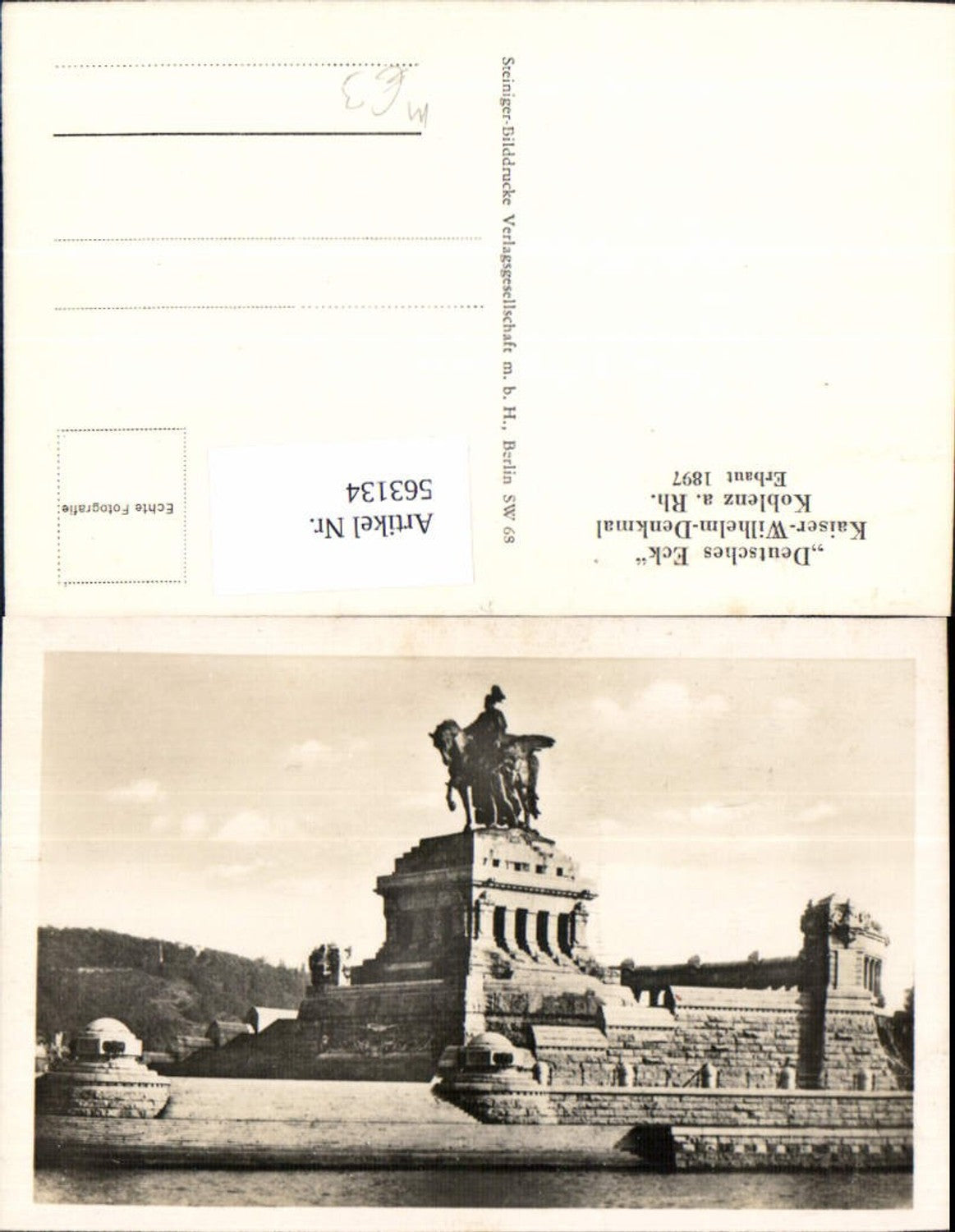 563134,Foto Ak Koblenz a. Rhein Das Deutsche Ecke Kaiser-Wilhelm-Denkmal Statue Monument
