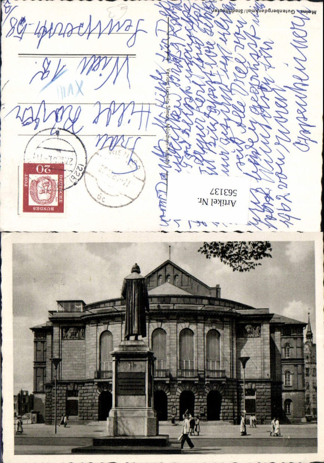 563137,Mainz Gutenbergdenkmal Stadttheater Statue Monument