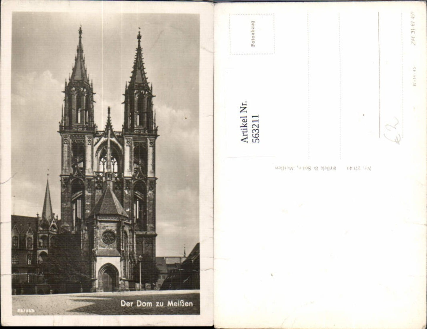 563211,Foto Ak Meißen Kirche Dom
