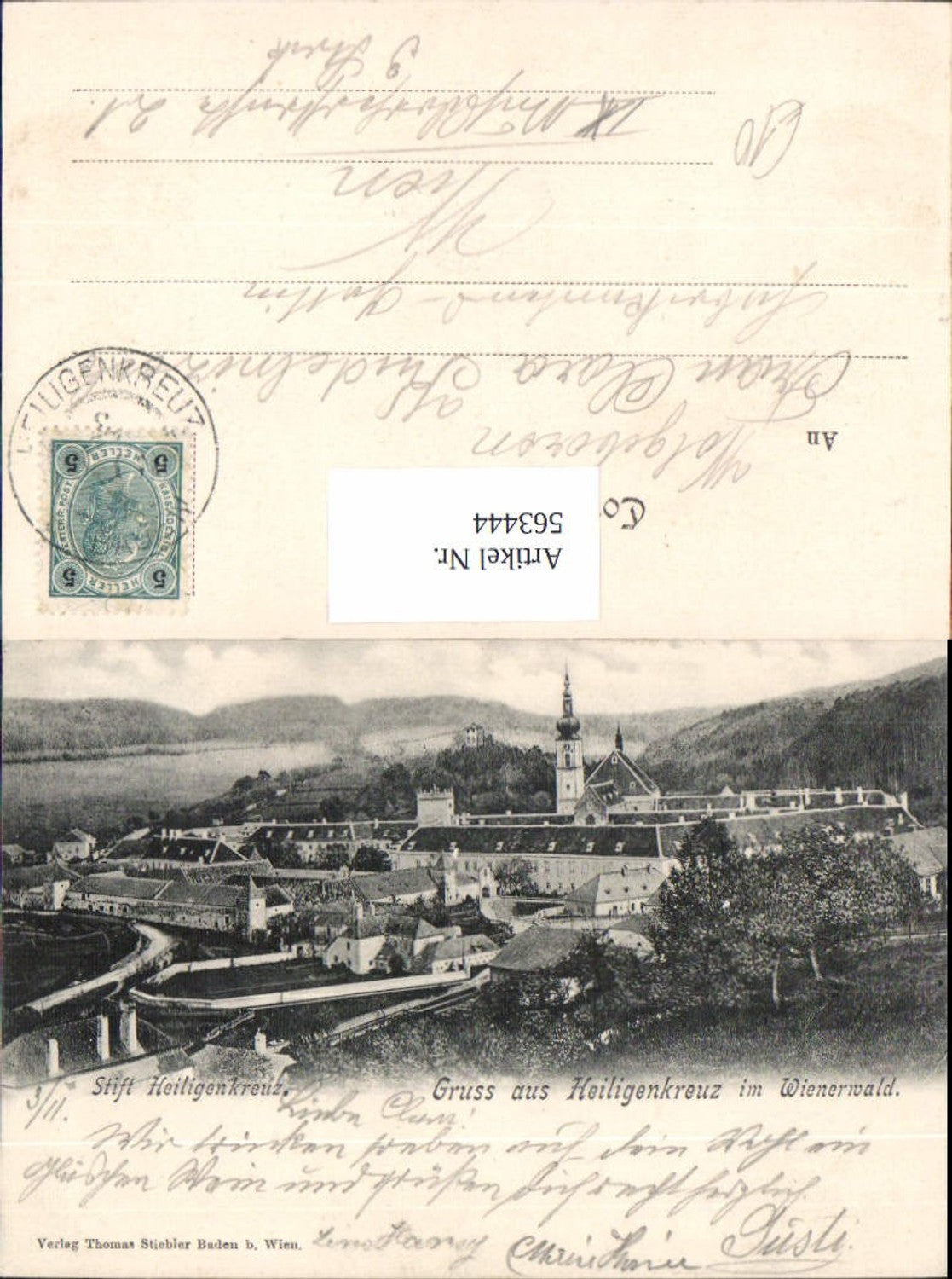563444,Litho Heiligenkreuz Wienerwald Stift Kirche