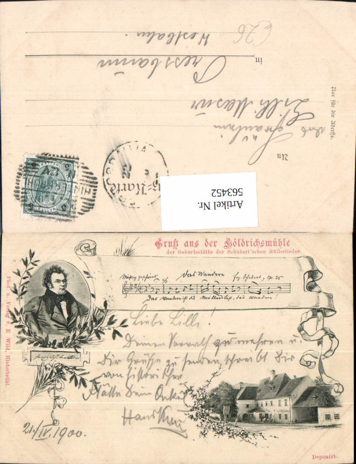 563452,Litho Hinterbrühl Höldrichsmühle Schubert Müllerlieder
