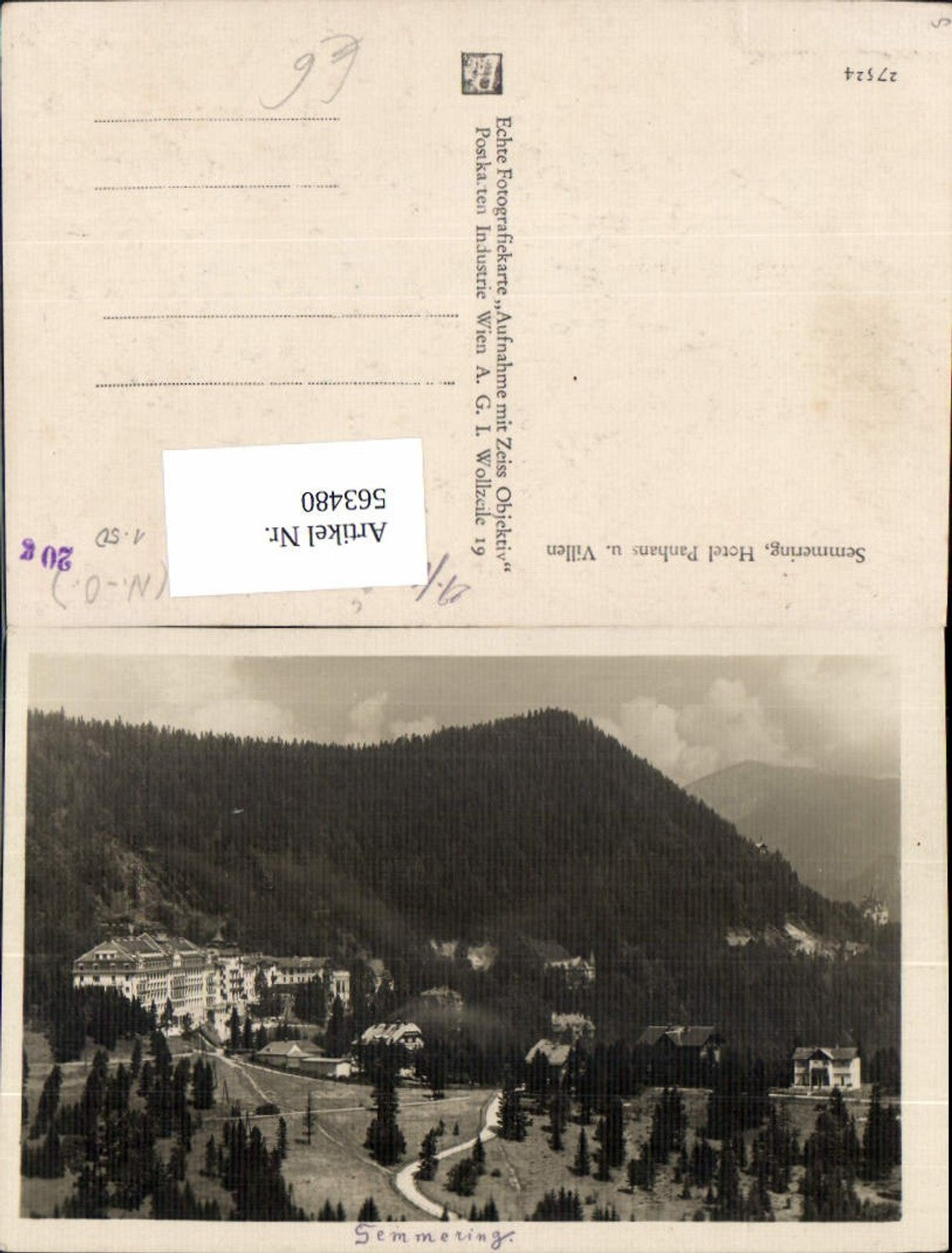 563480,Semmering Hotel Panhans u. Villen