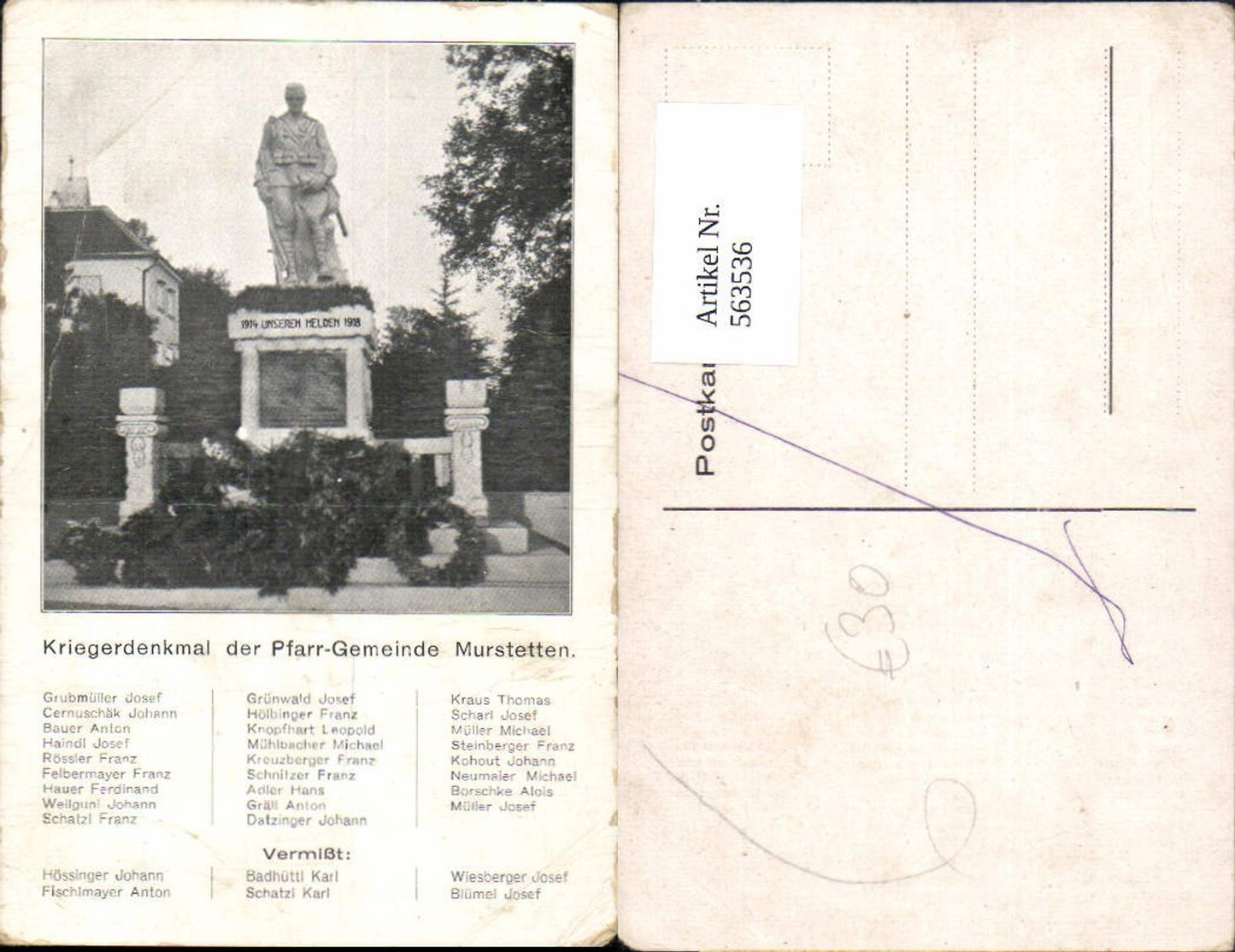 563536,Murstetten Krieger-Denkmal Perschling