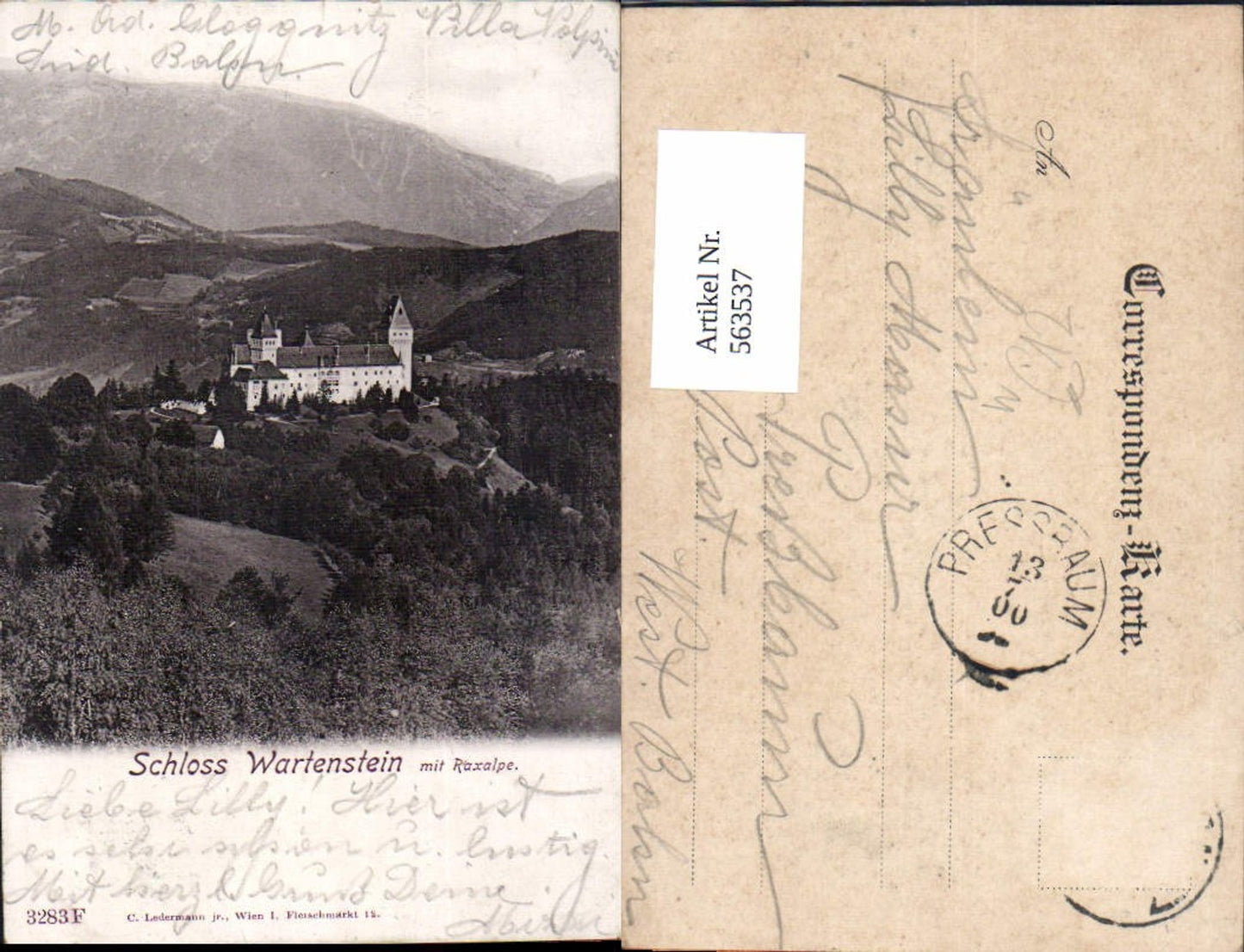 563537,Raach am Hochgebirge Schloss Wartenstein m. Raxalpe