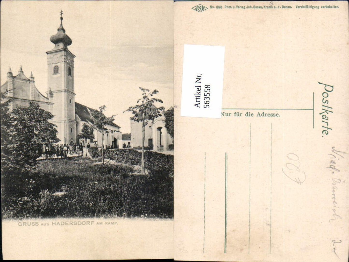 563558,Litho Hadersdorf a. Kamp Kirche Hadersdorf-Kammern