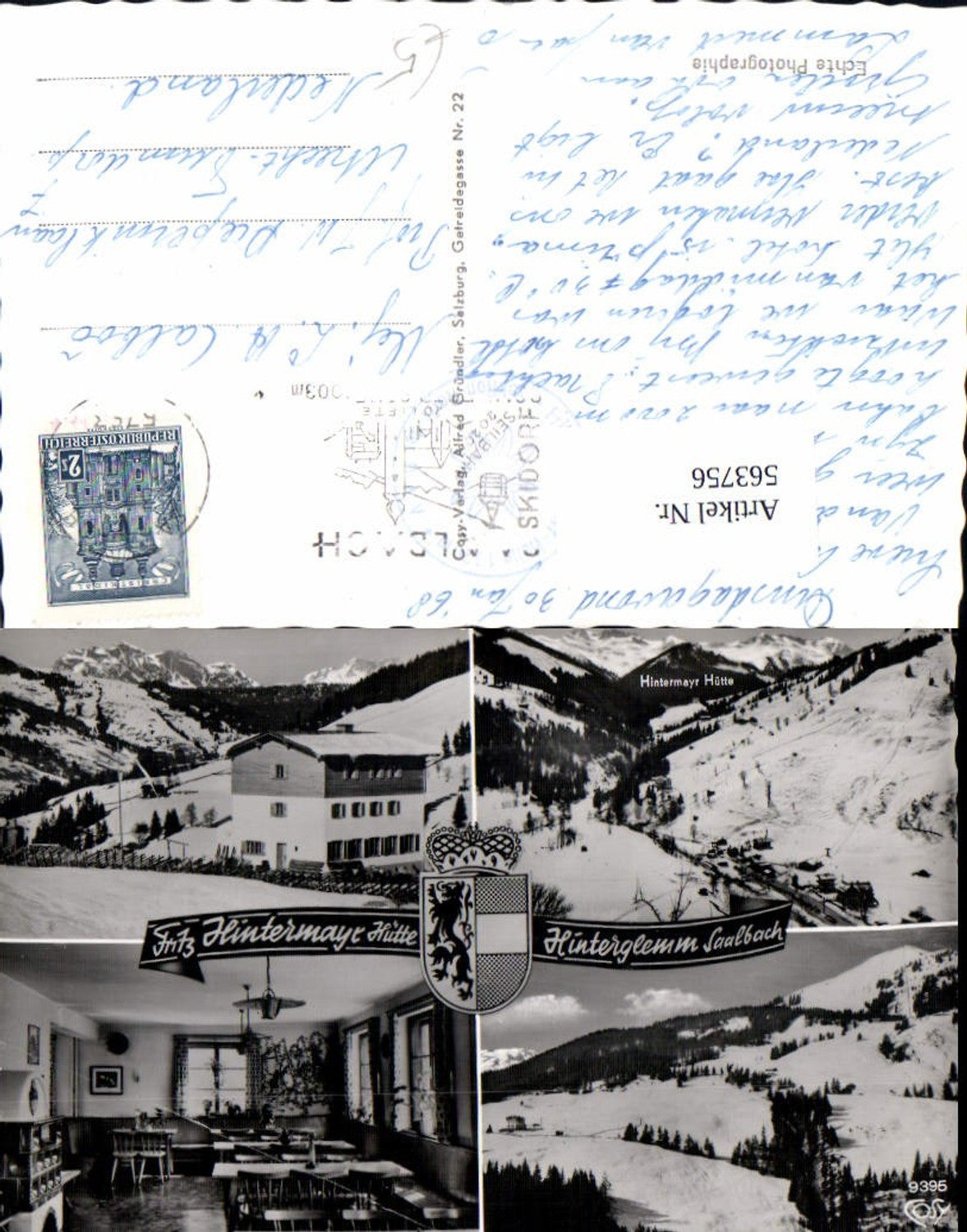 563756,Mehrbild Ak Saalbach-Hinterglemm Fritz Hintermayr Hütte Gaststube pub Cosy 9395