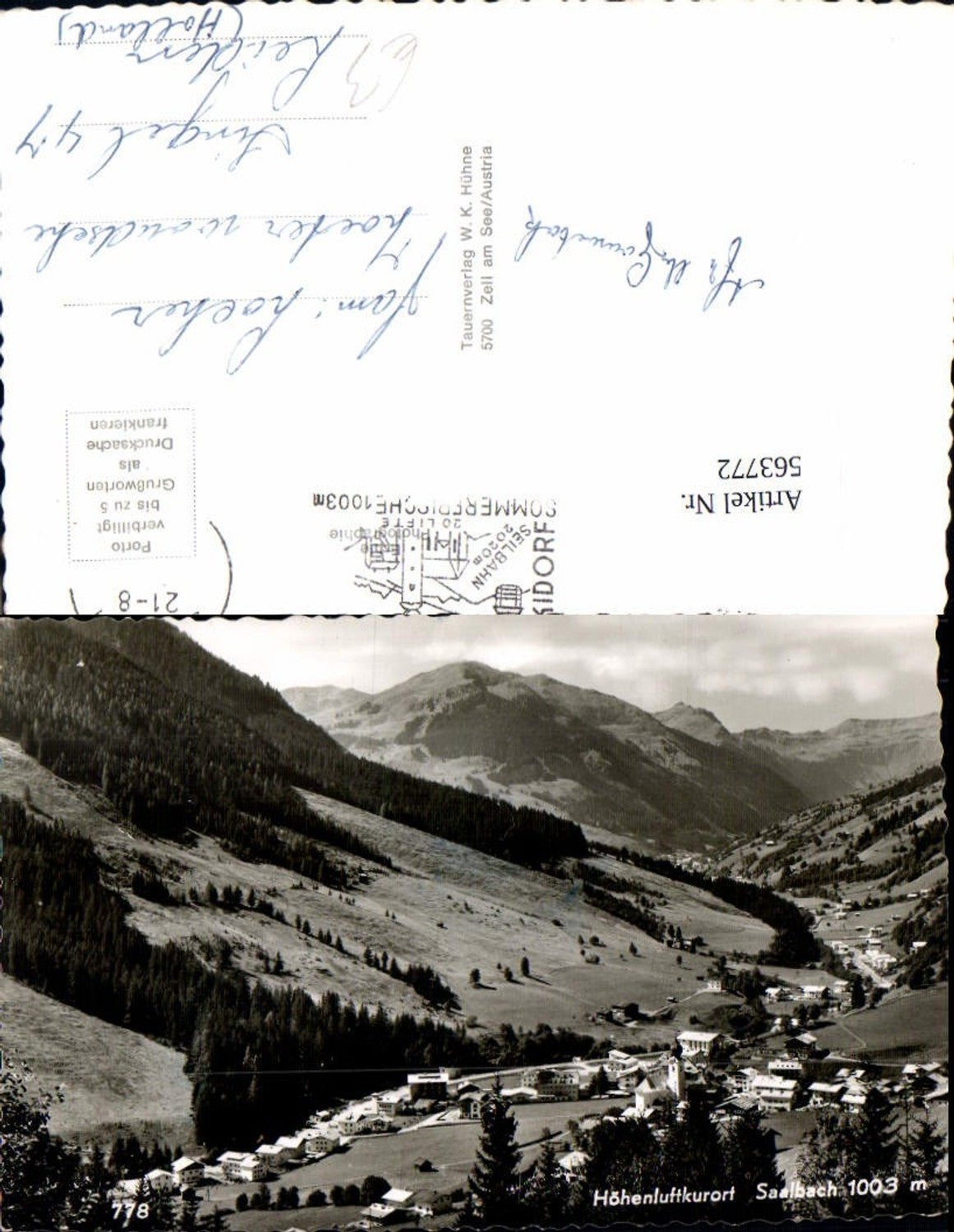 563772,Foto Ak Saalbach-Hinterglemm Totale