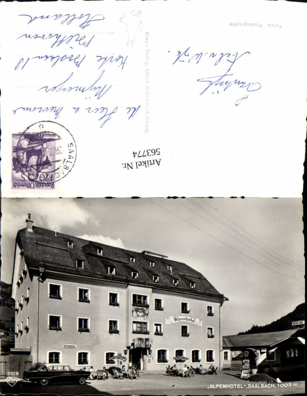 563774,Foto Ak Saalbach-Hinterglemm Alpenhotel Auto pub Cosy 9328