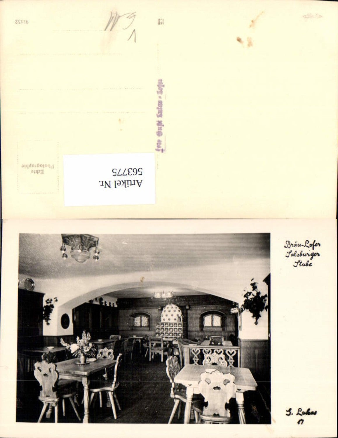 563775,Foto Ak Bräu-Lofer Salzburger Stube pub Foto Lukas Lofer