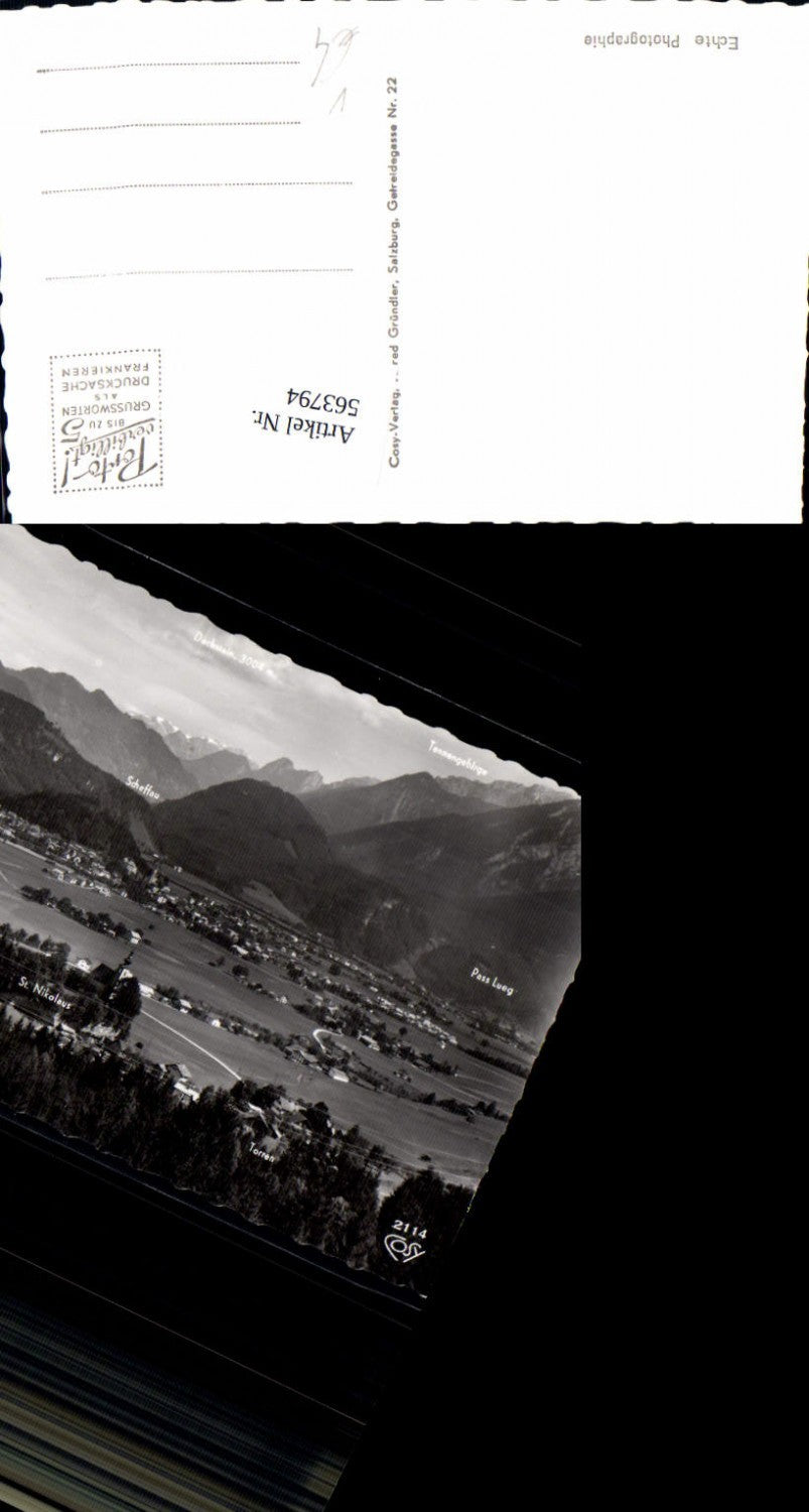 563794,Foto Ak Golling an der Salzach b. Salzburg Gipfelkarte pub Cosy 2114