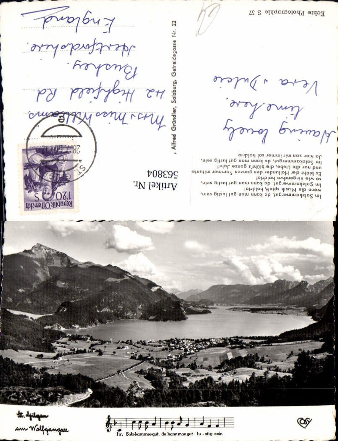 563804, Photo Ak St Gilgen a. Wolfgangsee Song lyric pub Cosy