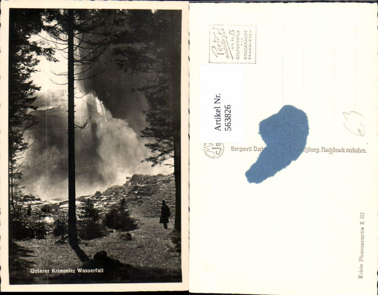 563826,Foto Ak Krimml Unterer Krimmler Wasserfall