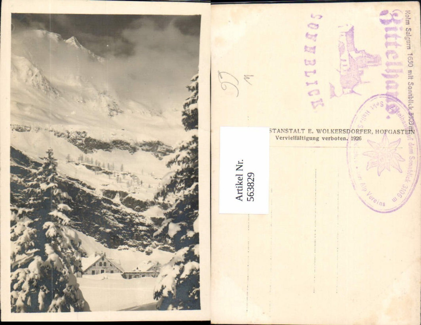 563829,Rauris Kolm Saigurn m. Sonnblick Winteransicht