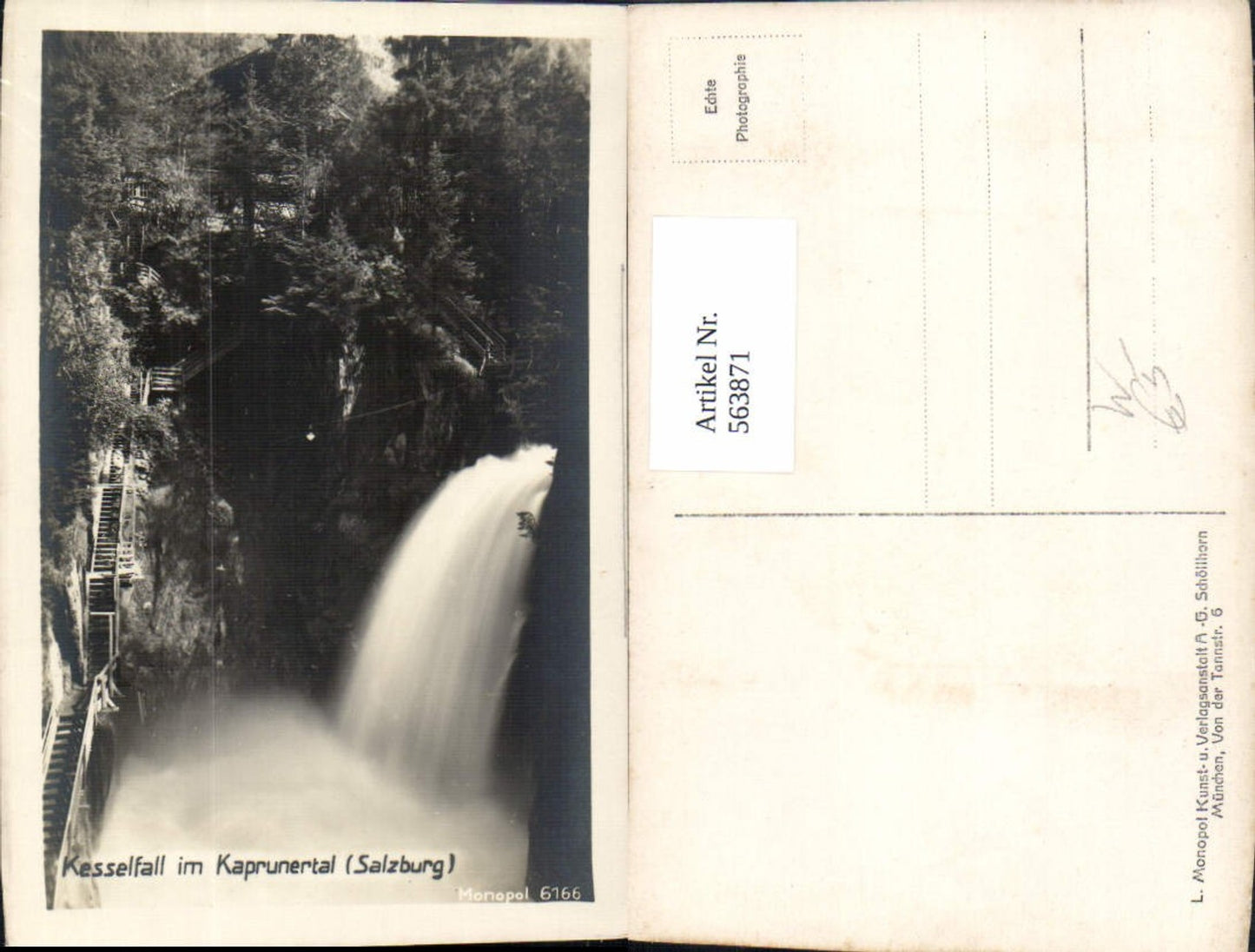 563871,Foto Ak Kaprun Kesselfall i. Kaprunertal Wasserfall