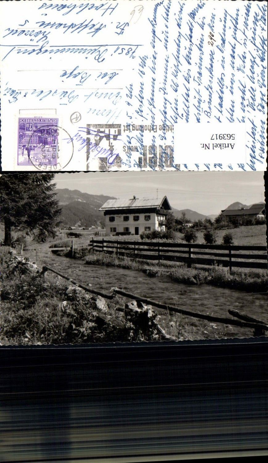 563917,Foto Ak Lofer Haus Pension an Bach Fluß