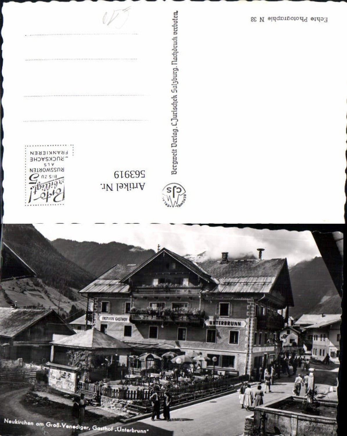 563919,Foto Ak Neukirchen am Großvenediger Gasthof Unterbrunn Brunnen