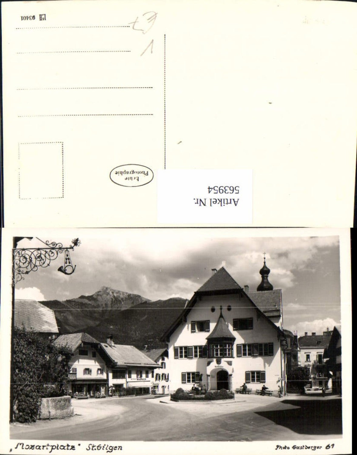 563954, Photo Ak St Gilgen Mozartplatz Mozartbrunnen pub Photo Gastberger 61
