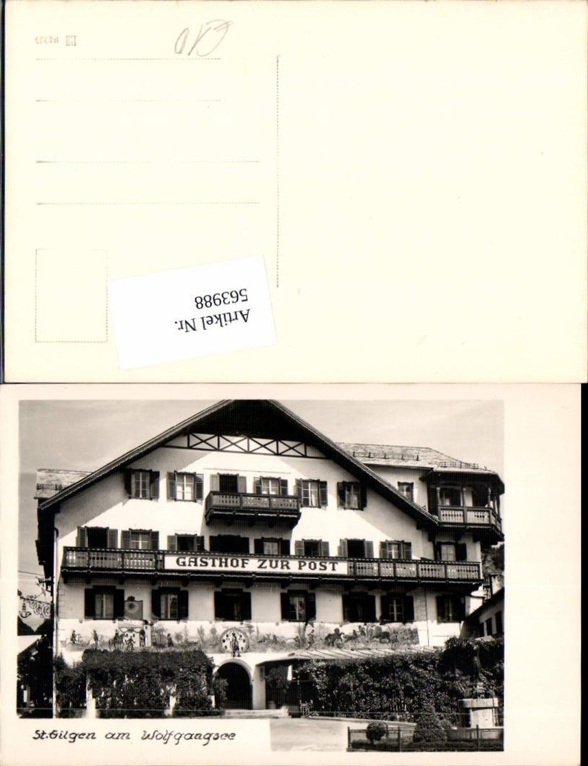 563988, great AK St. Gilgen am Abersee Gasthaus zur Post Wolfgangsee