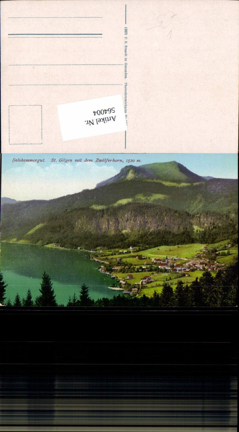 564004, great AK St. Gilgen am Abersee Salzkammergut Zwölferhorn pub Brandt 1384