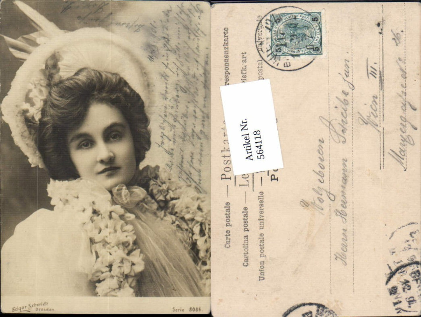 564118,tolle Foto-AK Fotokunst Frau Mode Glamour pub Edgar Schmidt Dresden 8086