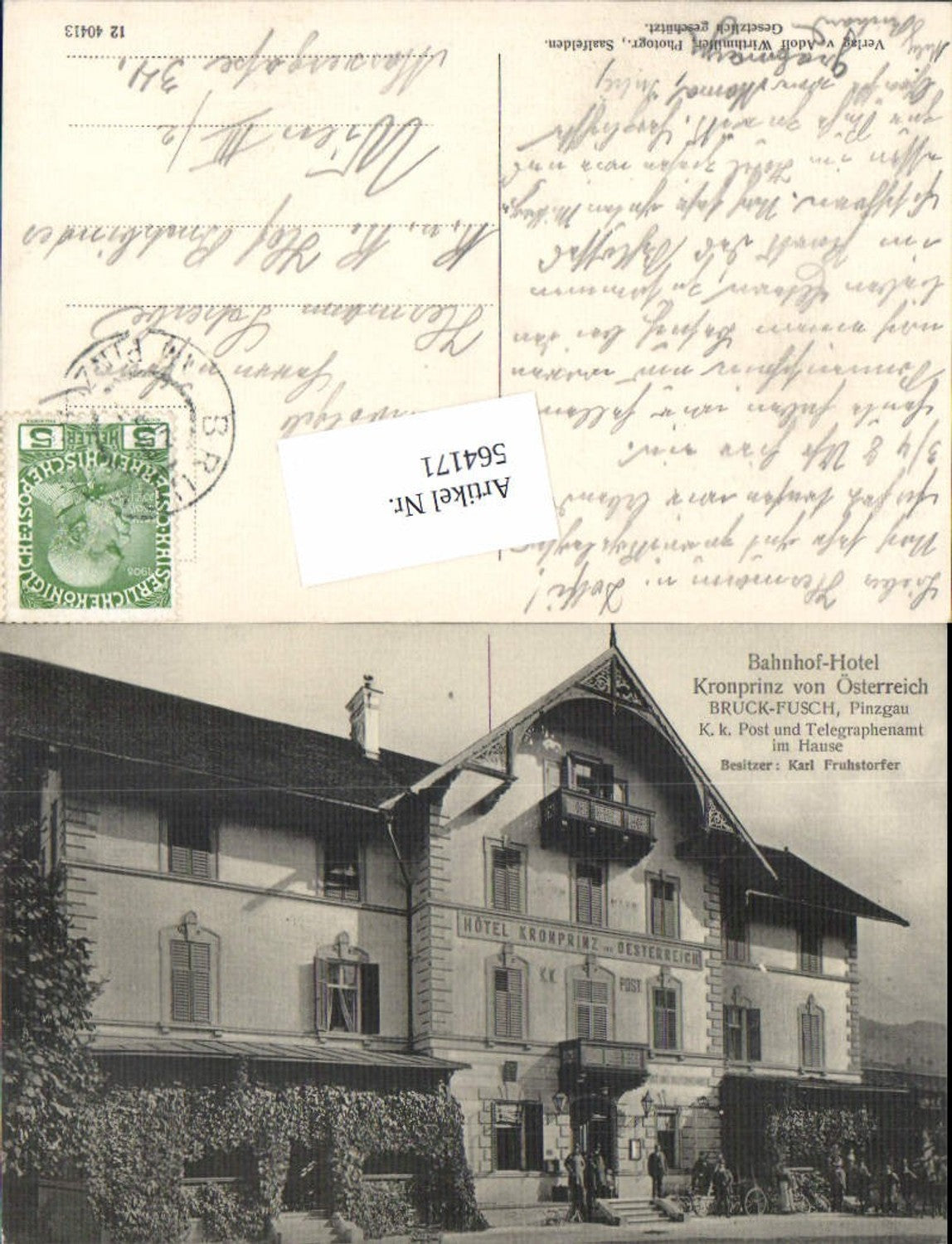 564171,Bruck Fusch an der Glocknerstraße im Pinzgau Bahnhof Hotel Kronprinz von Österreich
