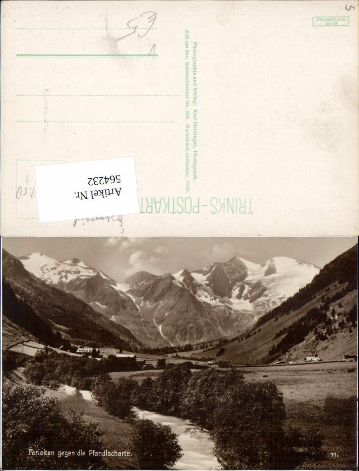 564232,Foto Ak Fusch an der Großglocknerstraße Ferleiten geg. d. Pfandlscharte pub Karl Haidinger 11