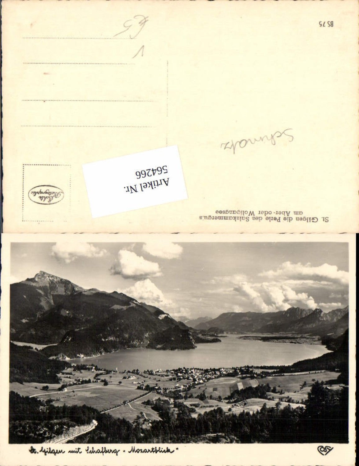 564266, Photo Ak St Gilgen m. Schafberg Mozartblick pub Cosy