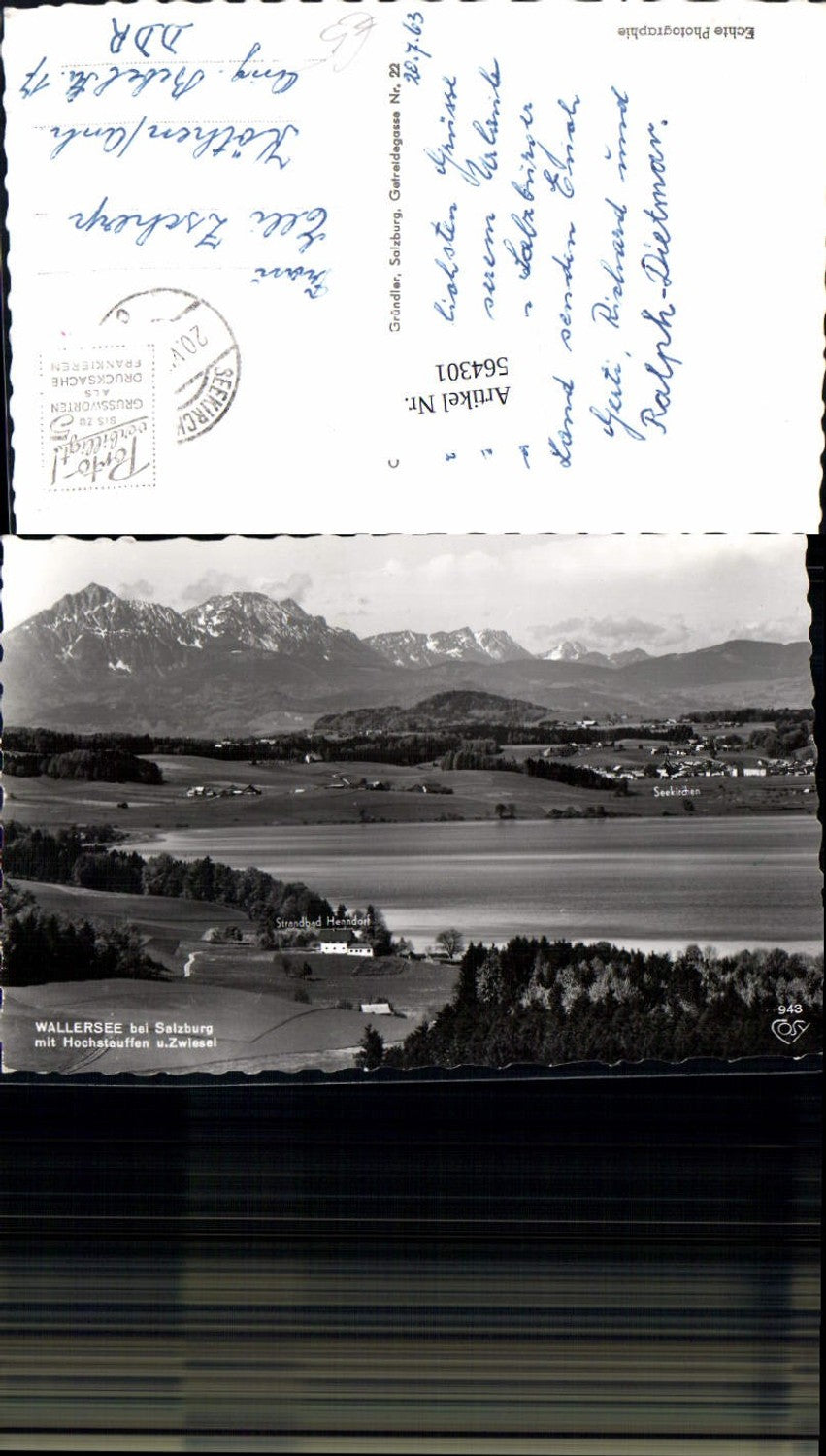 564301, Photo Ak Wallersee near Salzburg Hochstauffen and Zwiesel Henndorf am Wallersee lido