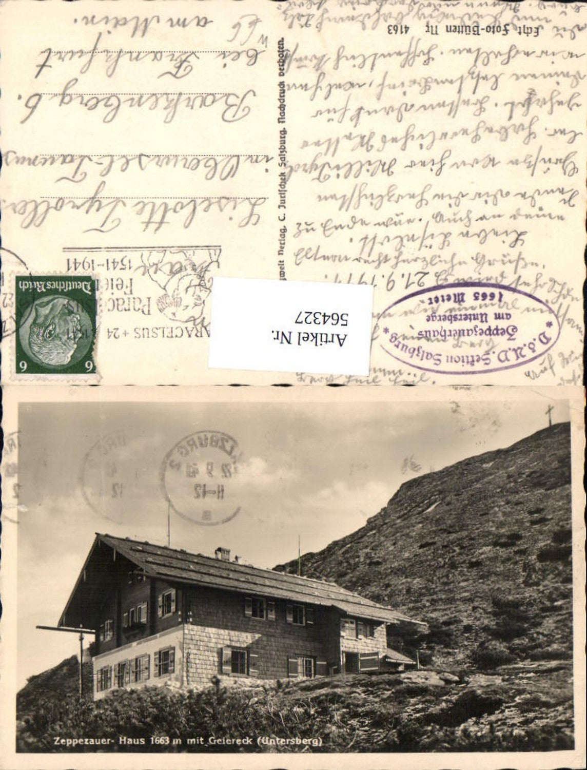 564327, Photo Ak Grödig Zeppezauerhaus m. Geiereck Untersberg