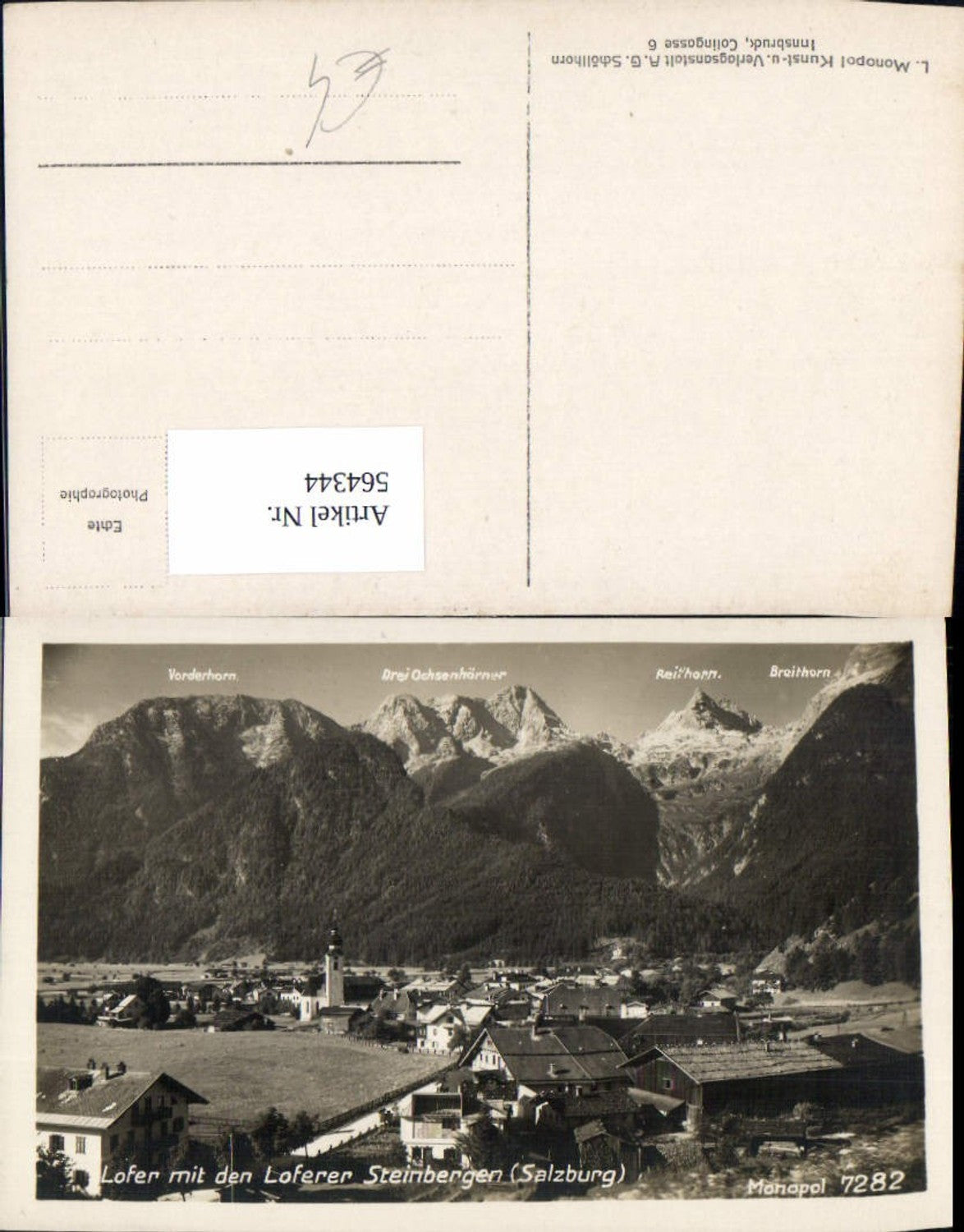 564344,Foto Ak Lofer m. Loferer Steinbergen