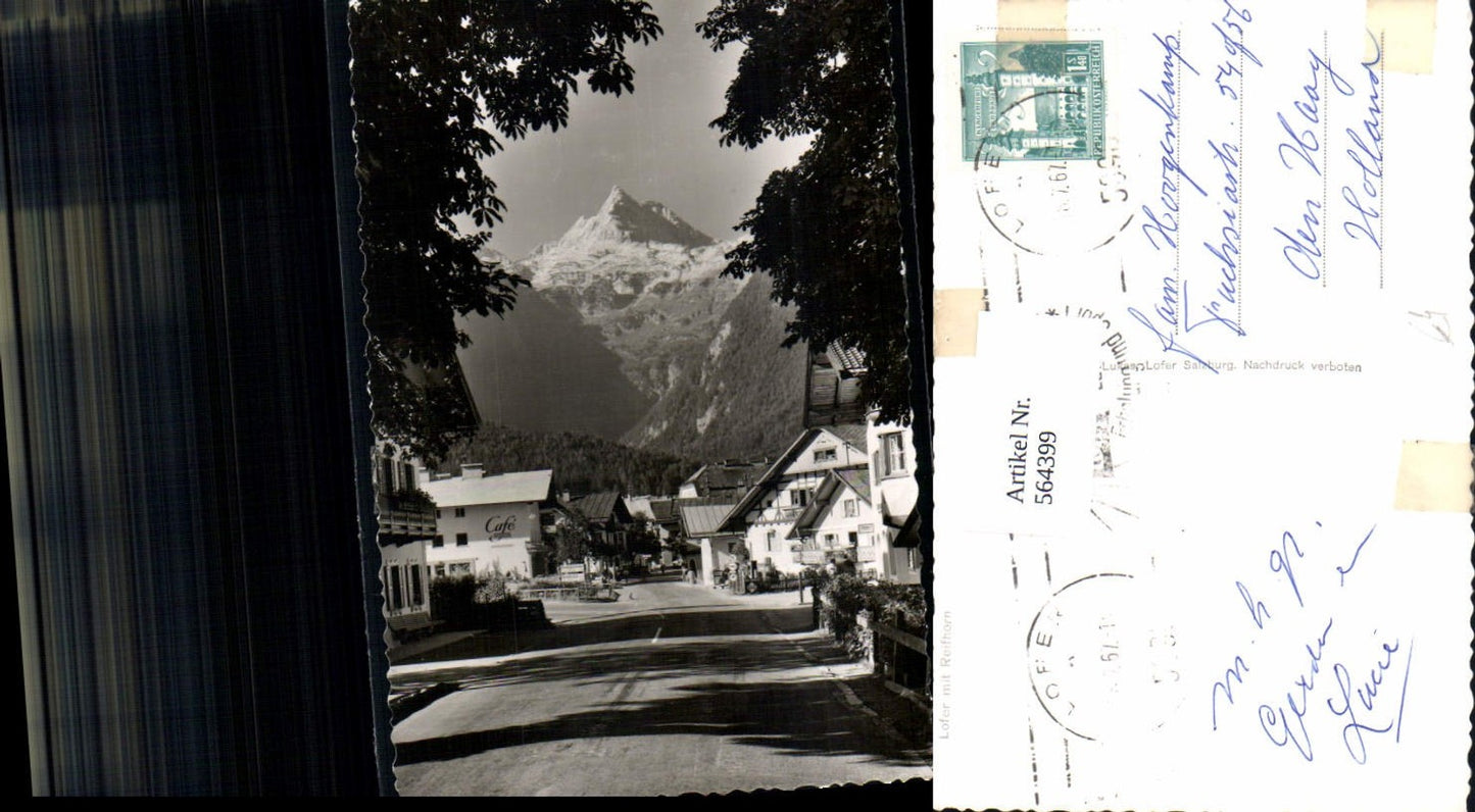 564399,Foto Ak Lofer m. Reifhorn Straße Cafe Dankl