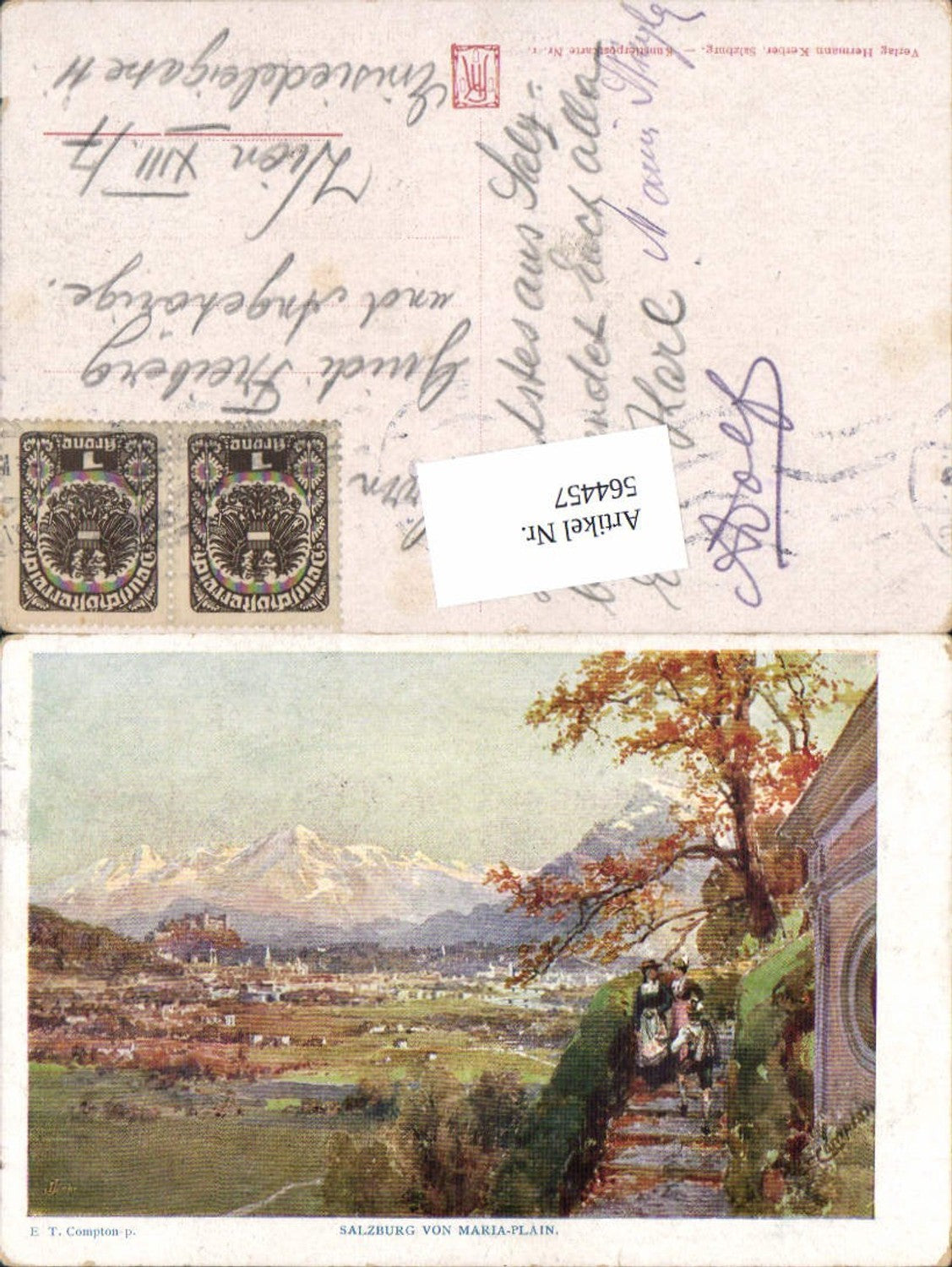 564457, Artist AK ET Compton Salzburg von Mülln