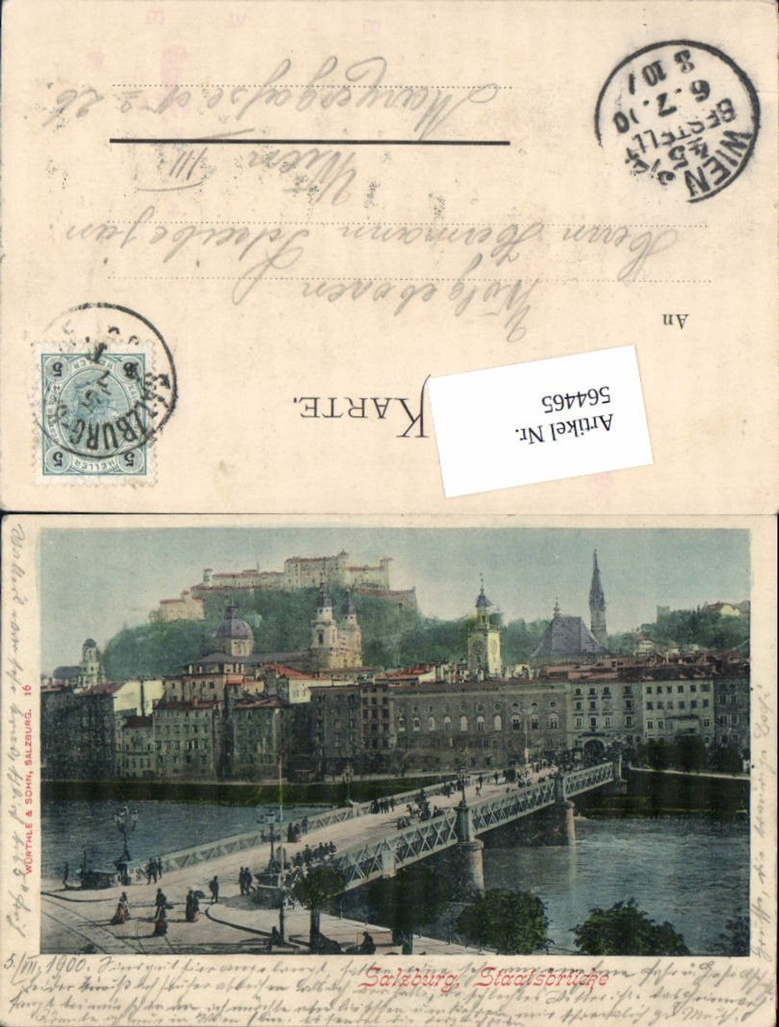 564465, Salzburg State Bridge Bridge 1900 pub Würthle 16