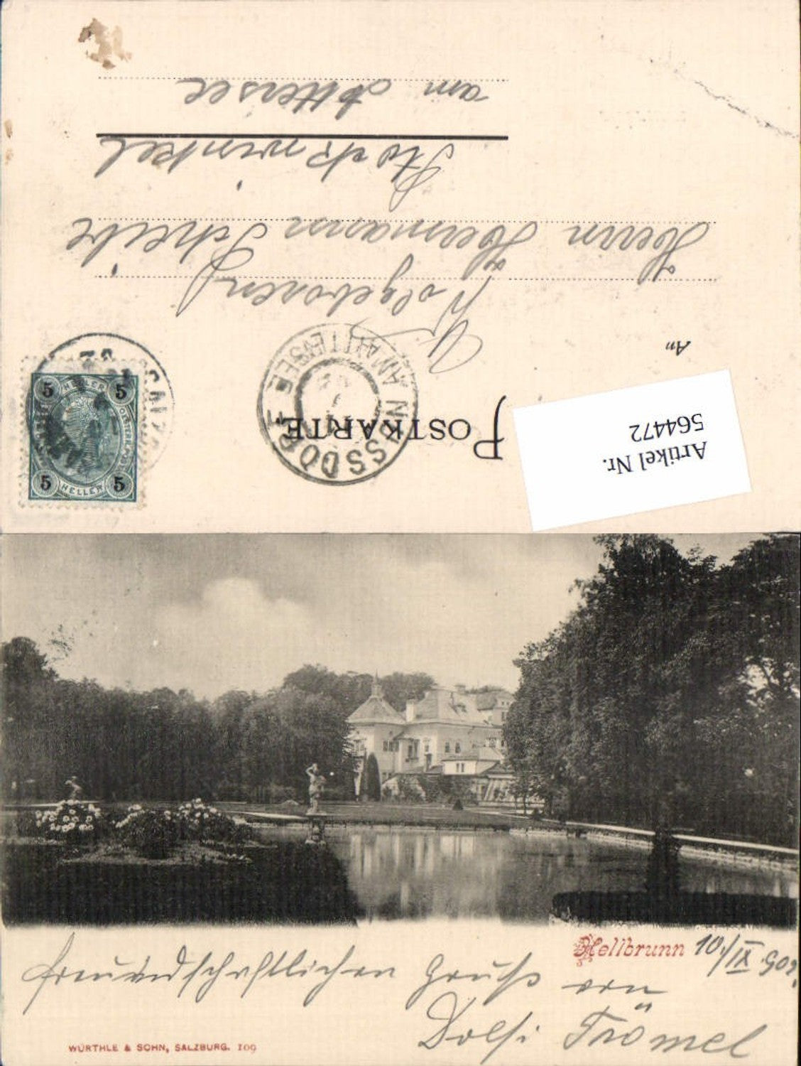 564472,Salzburg Hellbrunn 1902 pub Würthle 109